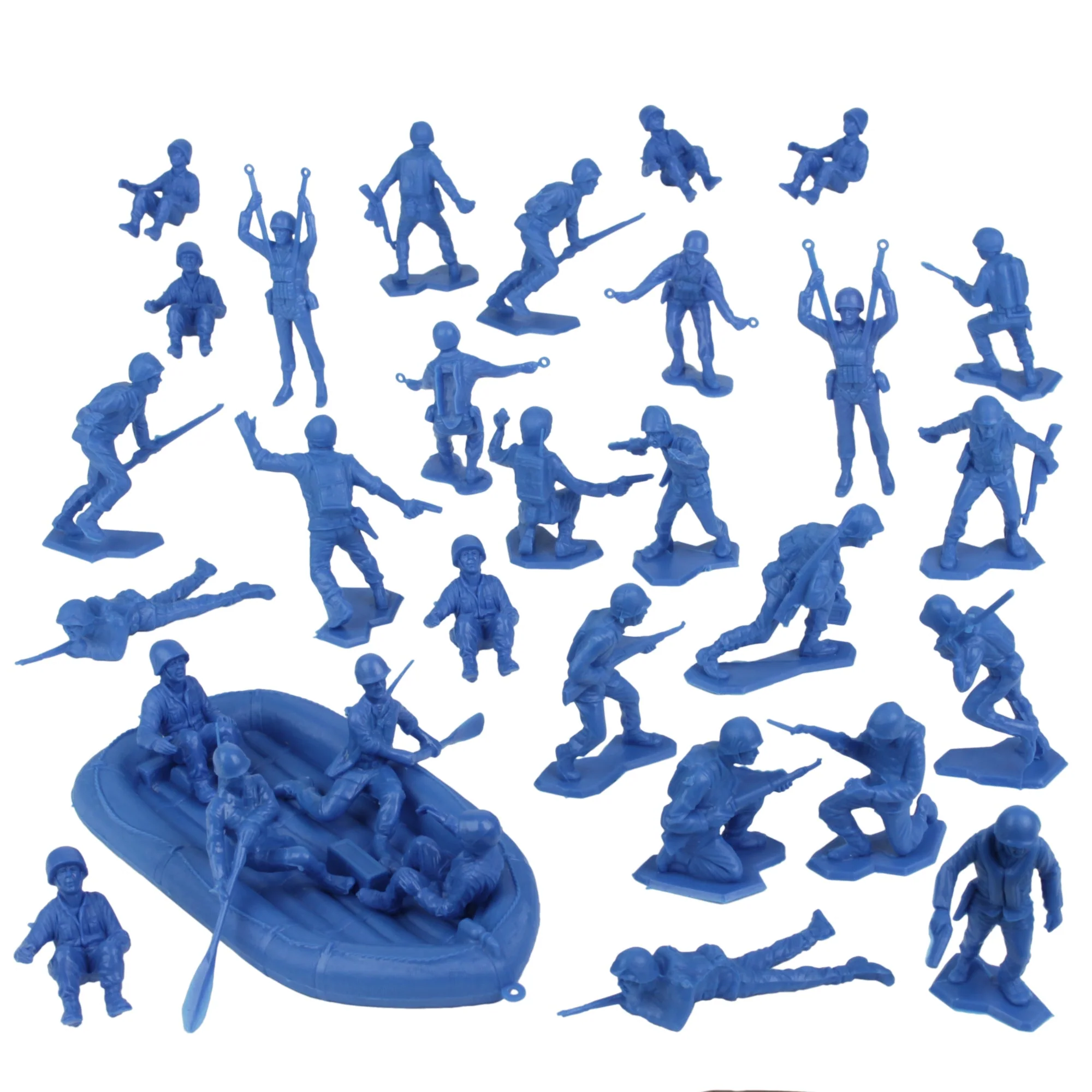 BMC Marx Plastic Army Men US Soldiers - Blue 31pc WW2 Figures - Made in USA - Image 4