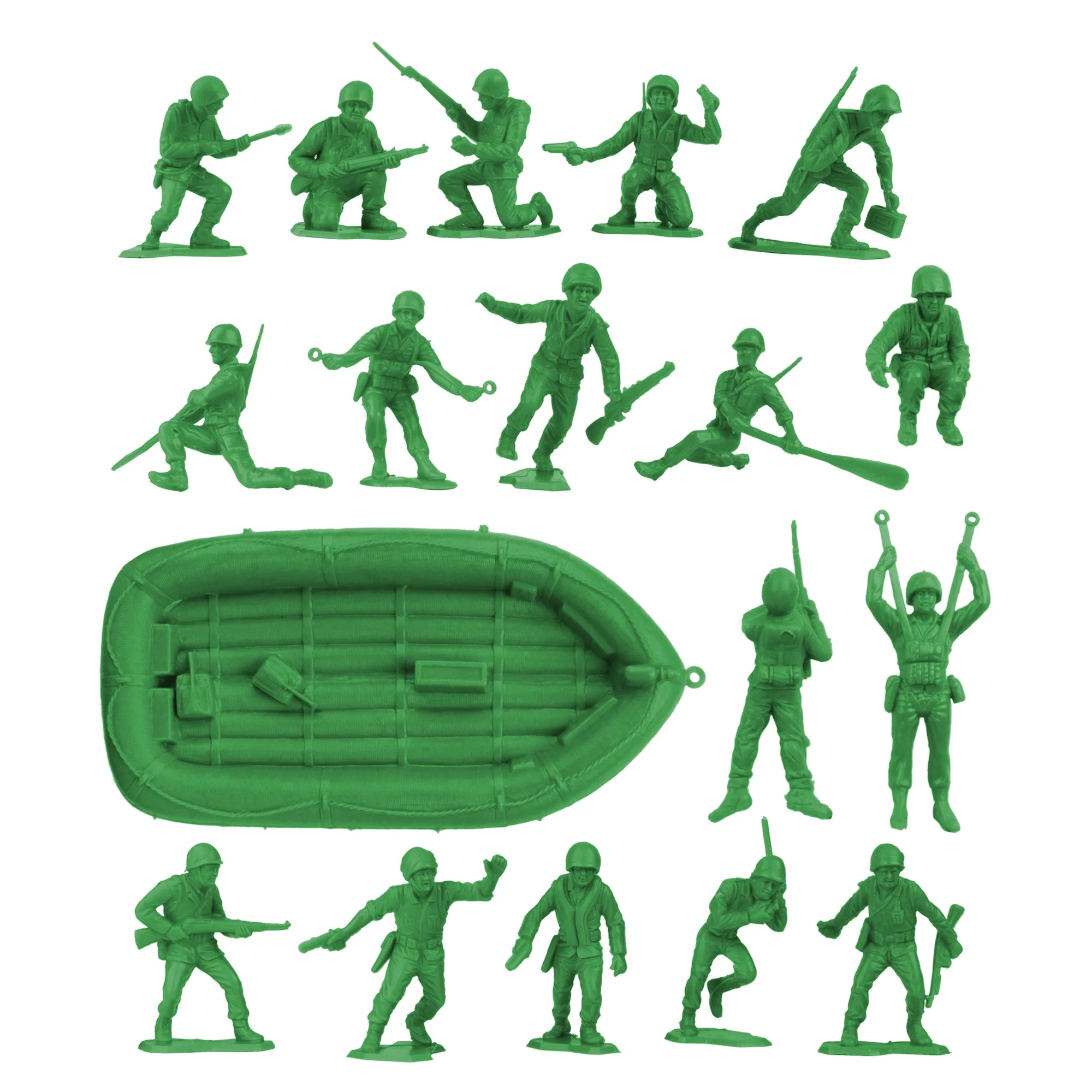 BMC Marx Plastic Army Men US Soldiers - Green 31pc WW2 Figures - Made in USA - Image 2