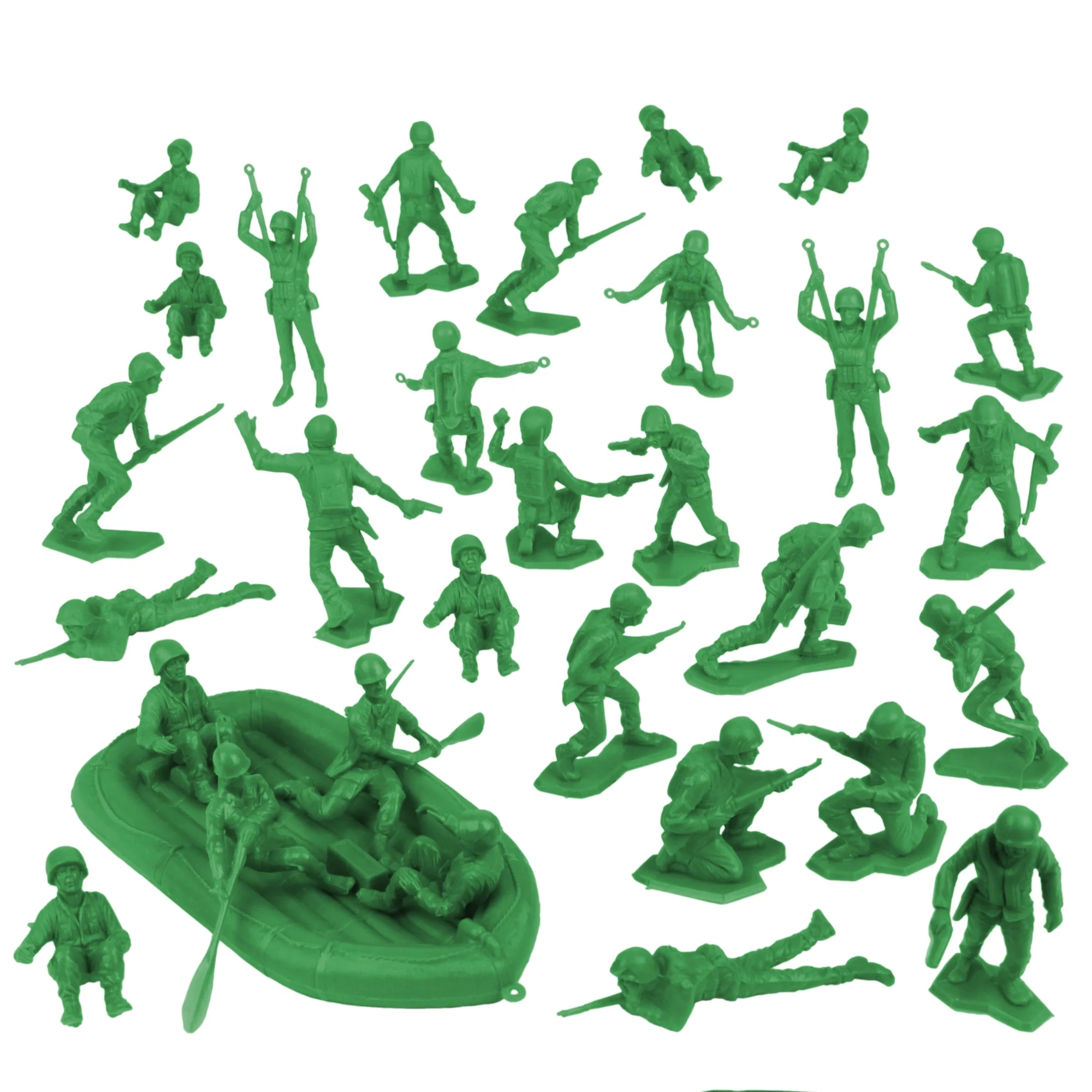 BMC Marx Plastic Army Men US Soldiers - Green 31pc WW2 Figures - Made in USA - Image 4