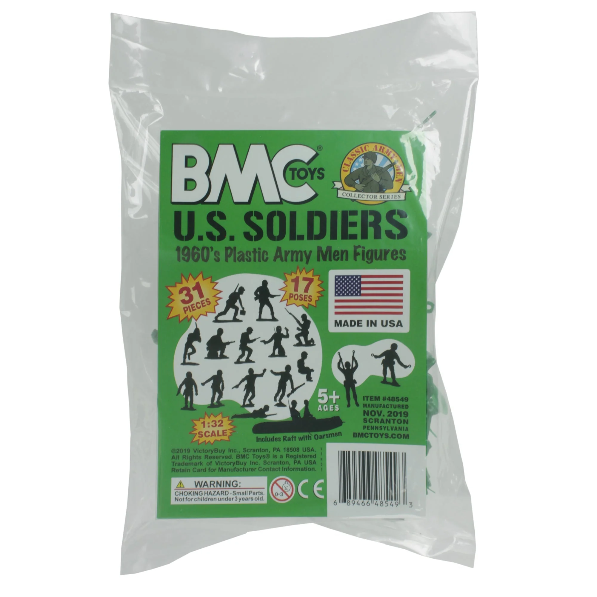 BMC Marx Plastic Army Men US Soldiers - Green 31pc WW2 Figures - Made in USA - Image 6