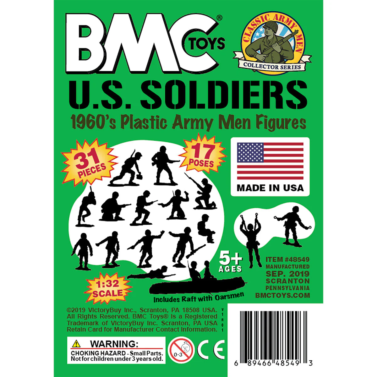 BMC Marx Plastic Army Men US Soldiers - Green 31pc WW2 Figures - Made in USA - Image 7