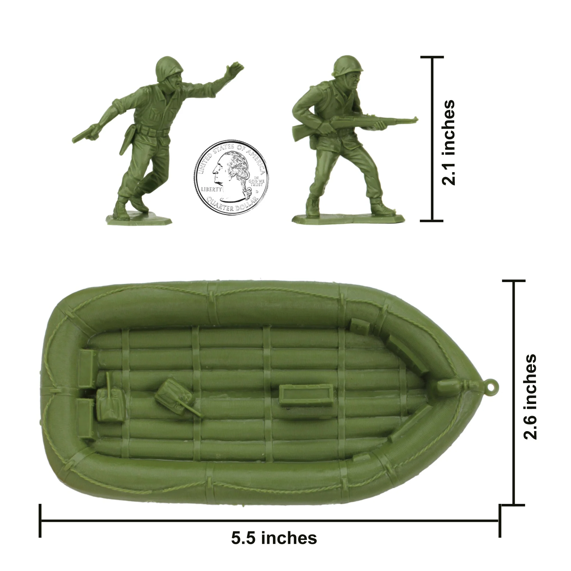 BMC Marx Plastic Army Men US Soldiers - OD Green 31pc WW2 Figures - Made in USA - Image 2