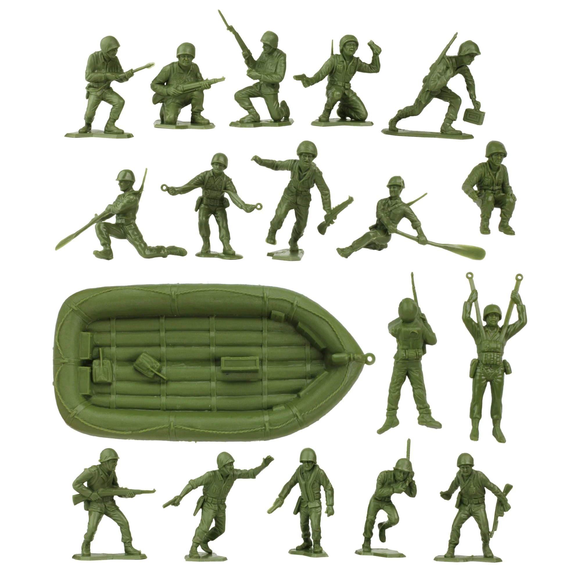 BMC Marx Plastic Army Men US Soldiers - OD Green 31pc WW2 Figures - Made in USA - Image 3