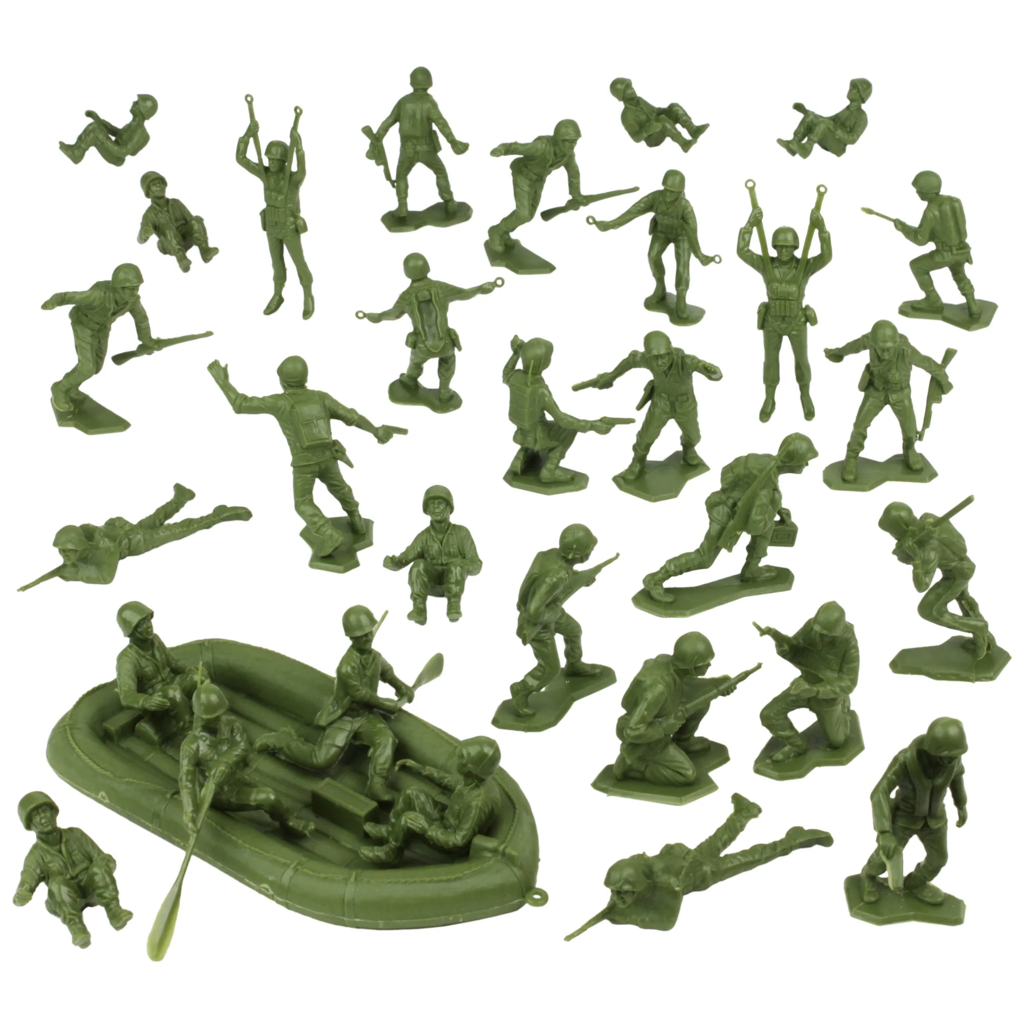 BMC Marx Plastic Army Men US Soldiers - OD Green 31pc WW2 Figures - Made in USA - Image 4