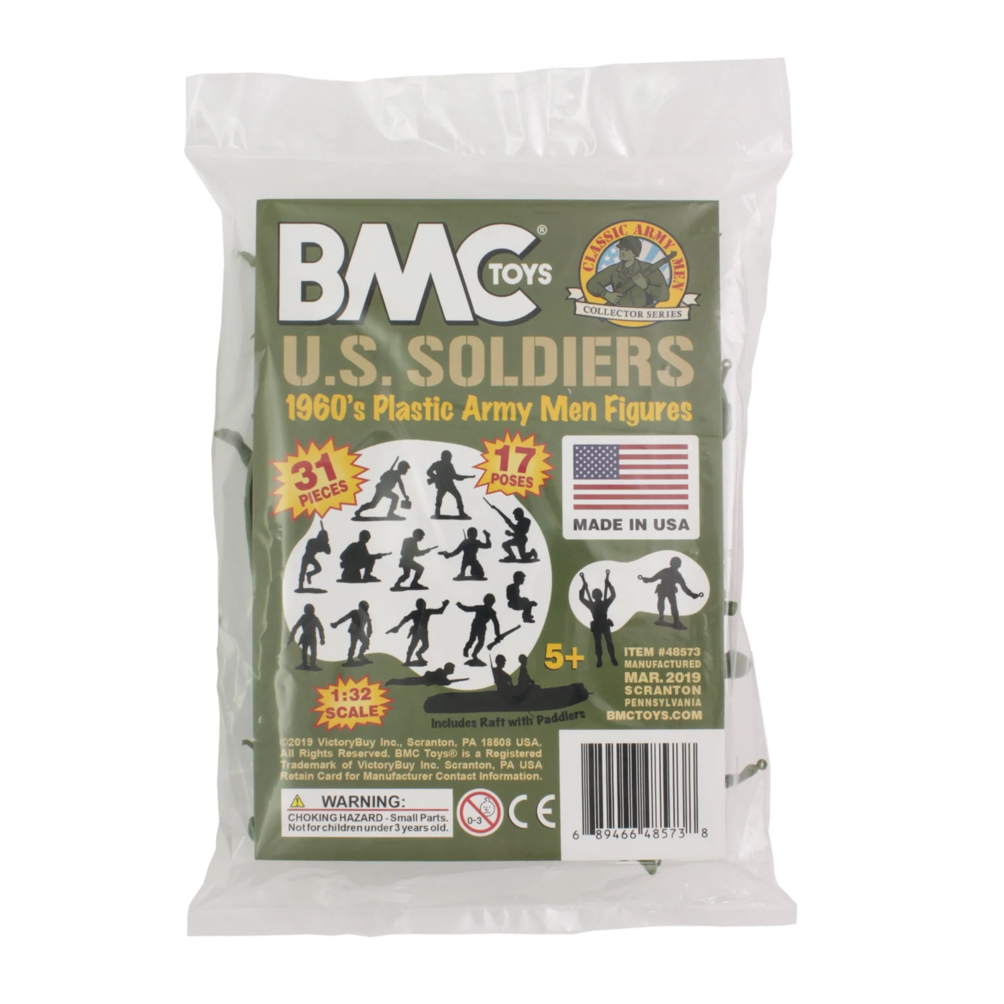BMC Marx Plastic Army Men US Soldiers - OD Green 31pc WW2 Figures - Made in USA - Image 6