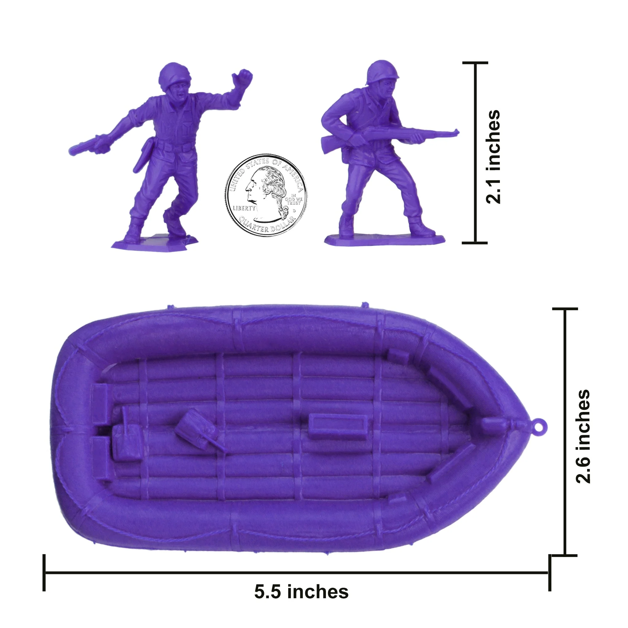 BMC Marx Plastic Army Men US Soldiers - Purple 31pc WW2 Figures - Made in USA - Image 2