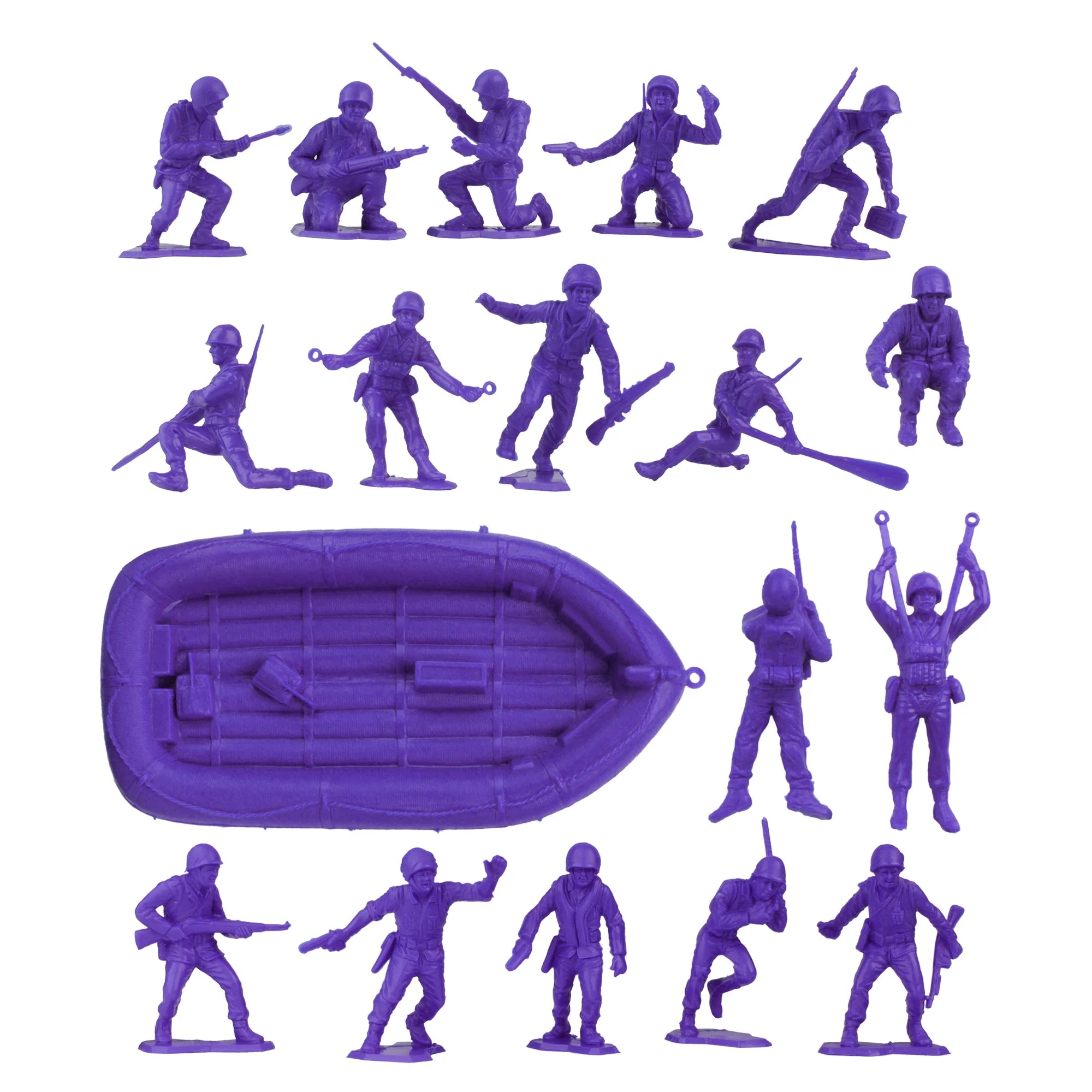 BMC Marx Plastic Army Men US Soldiers - Purple 31pc WW2 Figures - Made in USA - Image 3