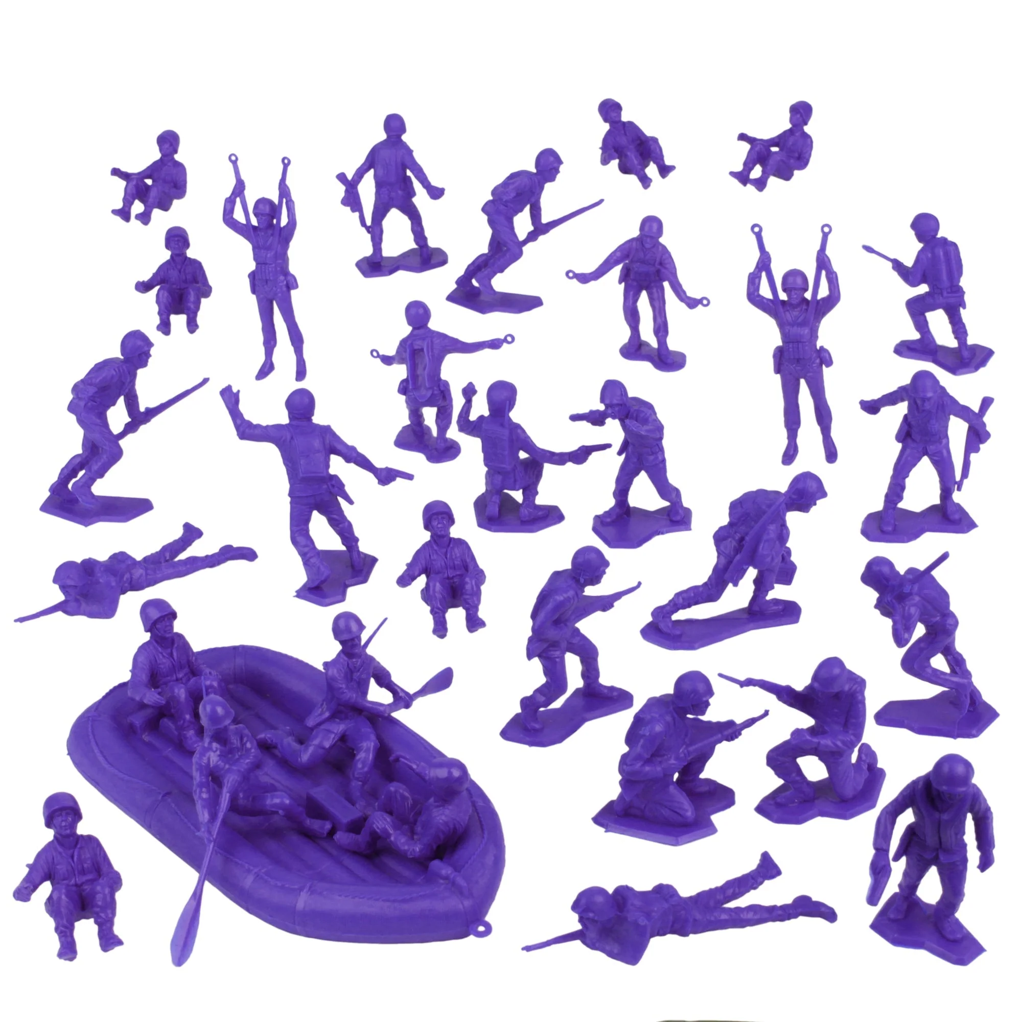 BMC Marx Plastic Army Men US Soldiers - Purple 31pc WW2 Figures - Made in USA - Image 4