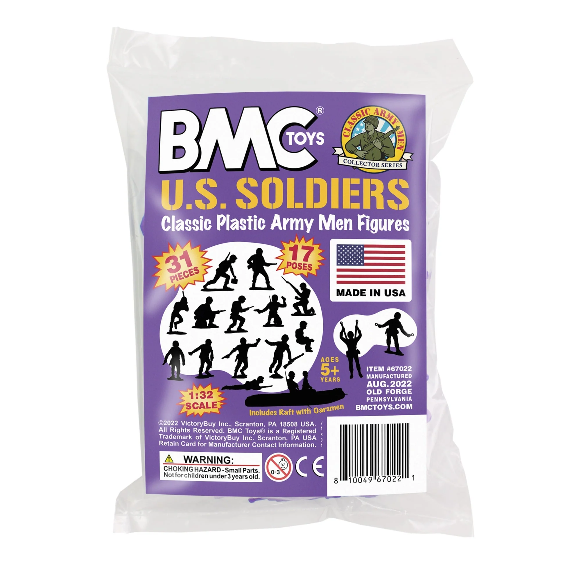 BMC Marx Plastic Army Men US Soldiers - Purple 31pc WW2 Figures - Made in USA - Image 6