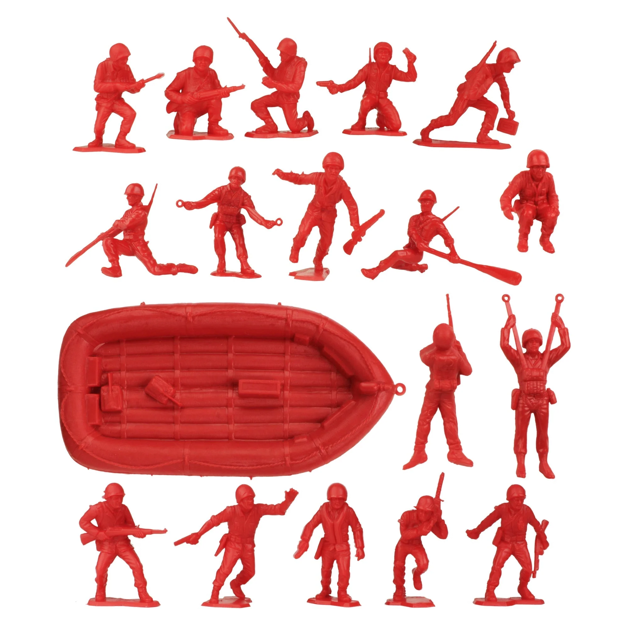 BMC Marx Plastic Army Men US Soldiers - Red 31pc WW2 Figures - Made in USA - Image 3