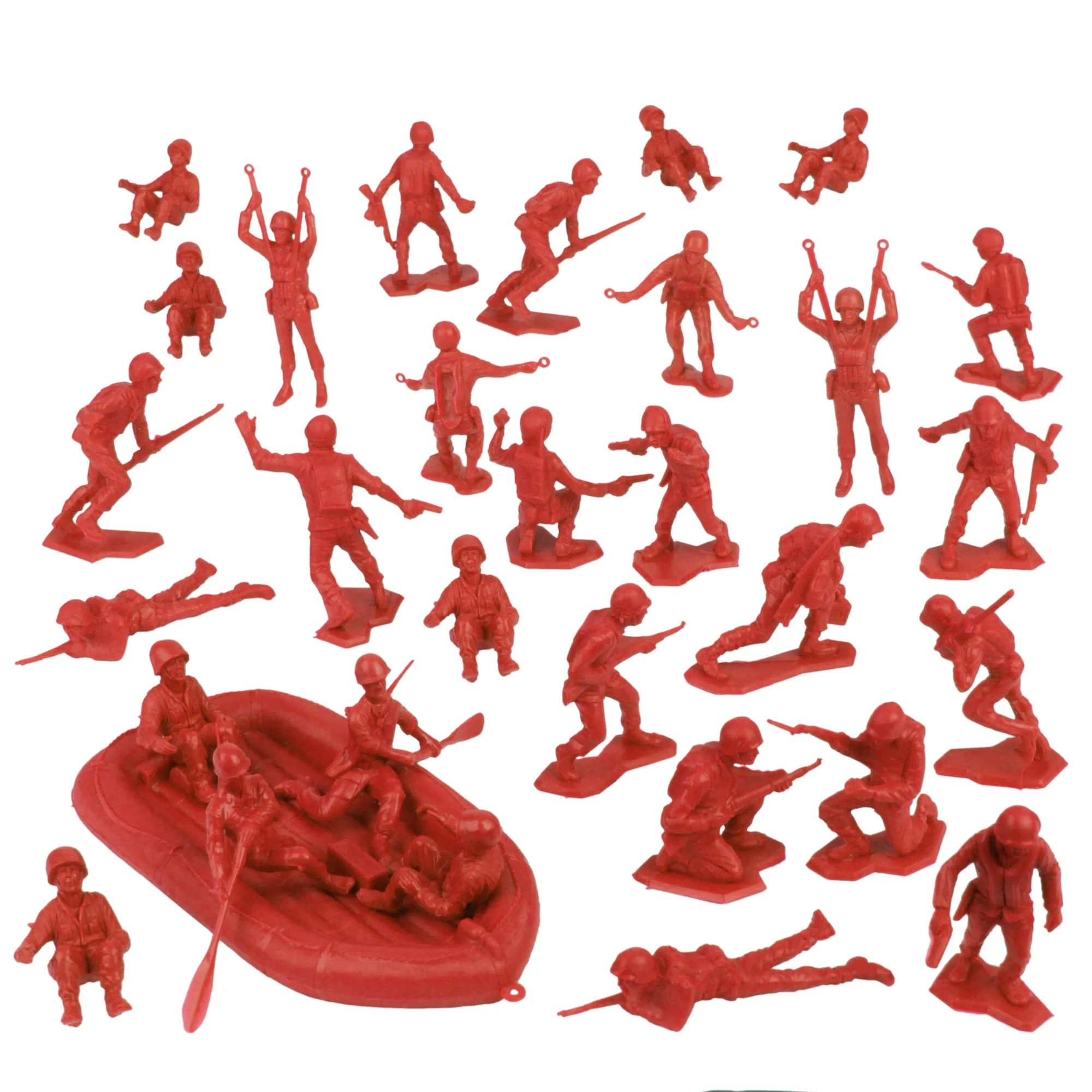 BMC Marx Plastic Army Men US Soldiers - Red 31pc WW2 Figures - Made in USA - Image 4
