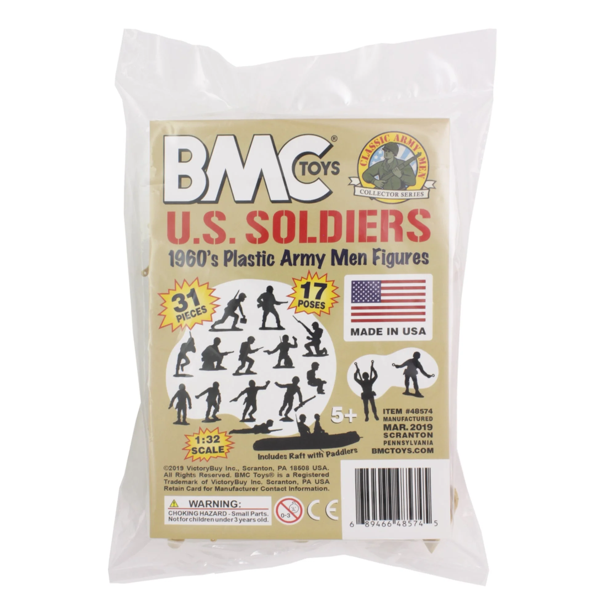 BMC Marx Plastic Army Men US Soldiers - Tan 31pc WW2 Figures - Made in USA - Image 6