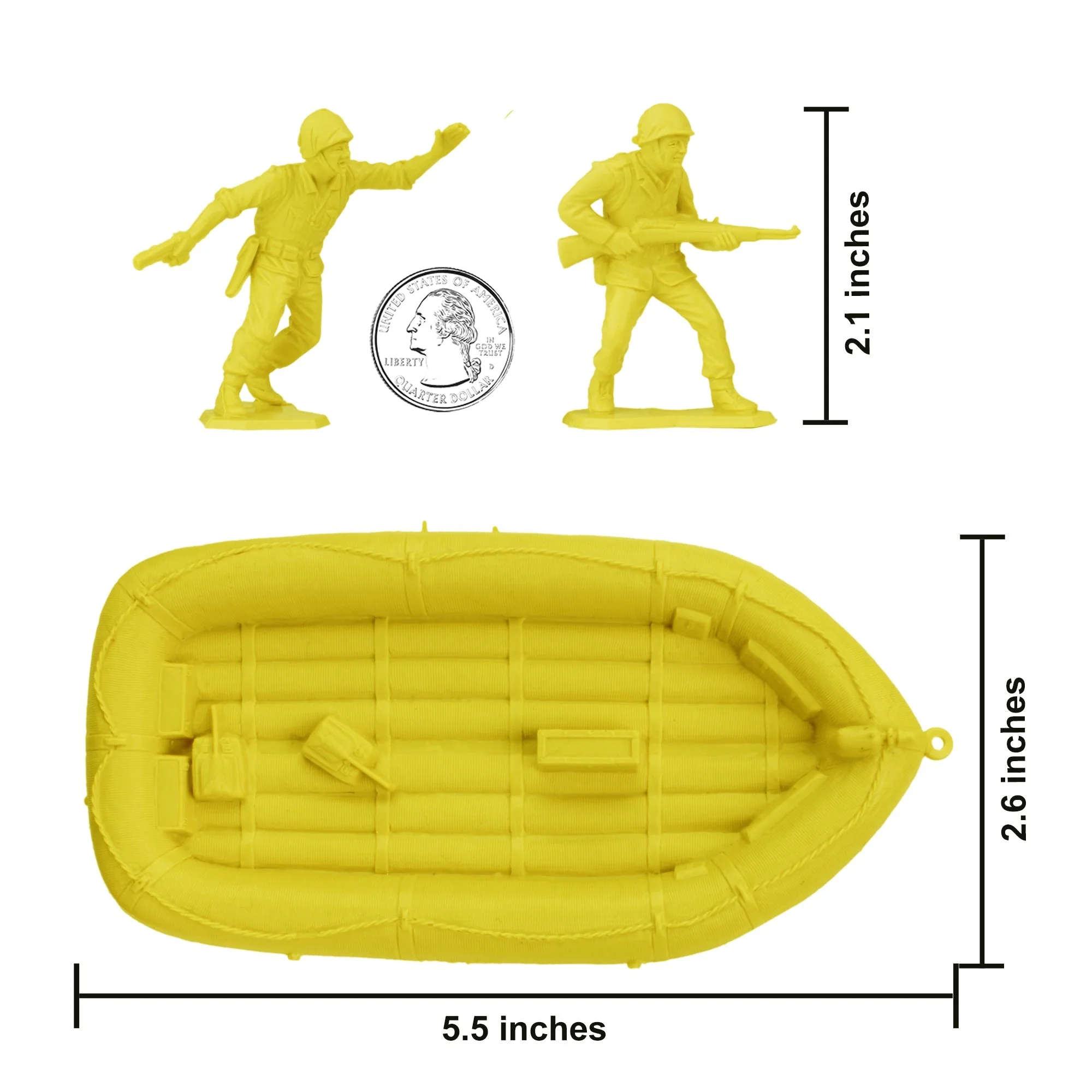 BMC Marx Plastic Army Men US Soldiers - Yellow 31pc WW2 Figures - Made in USA - Image 2