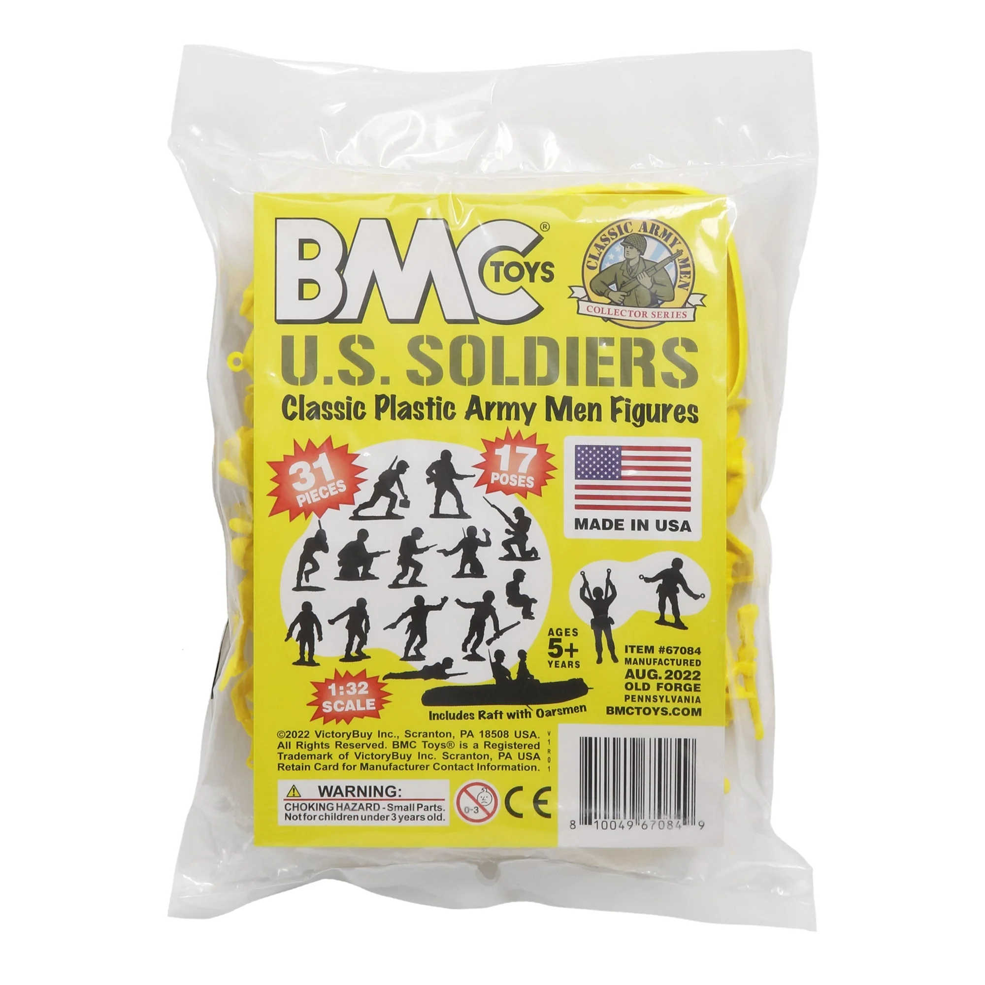 BMC Marx Plastic Army Men US Soldiers - Yellow 31pc WW2 Figures - Made in USA - Image 6