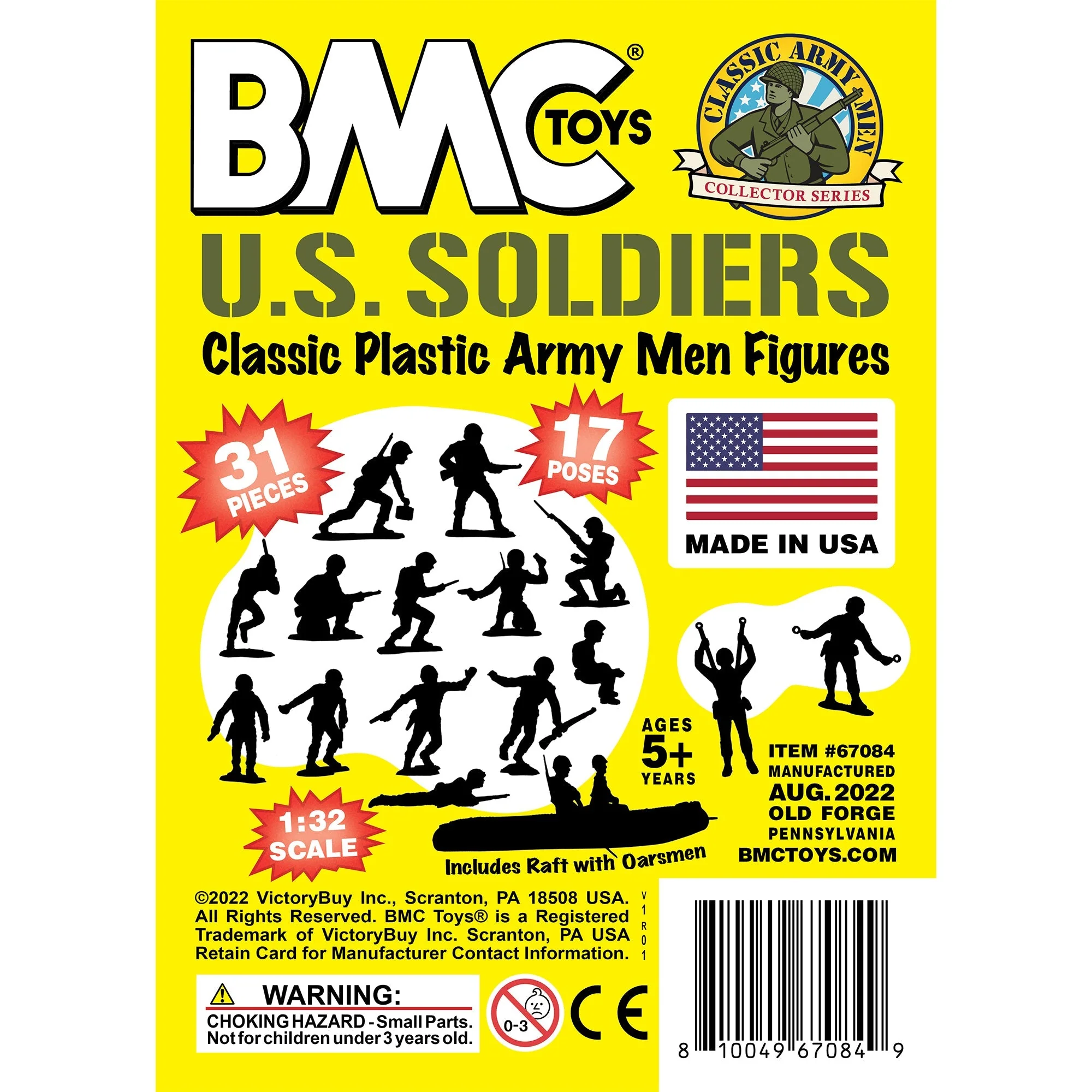 BMC Marx Plastic Army Men US Soldiers - Yellow 31pc WW2 Figures - Made in USA - Image 7