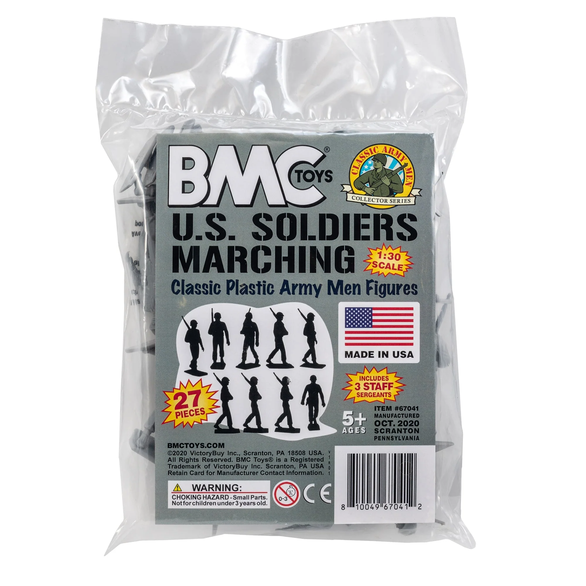 BMC Marx Plastic Army Men Marching US Soldiers - Gray 27pc WW2 Figures - US Made - Image 6