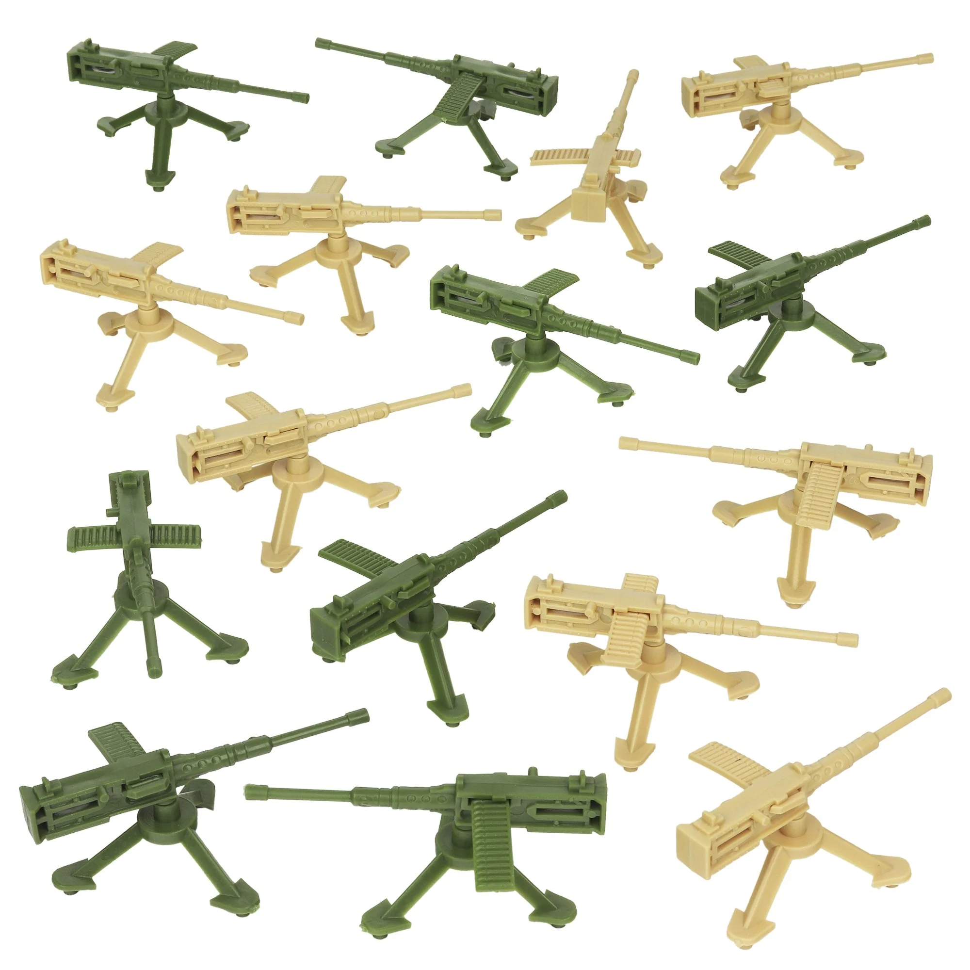 BMC Classic MPC Machine Guns - Tan Green Plastic Army Men Miniature Accessories - Image 4
