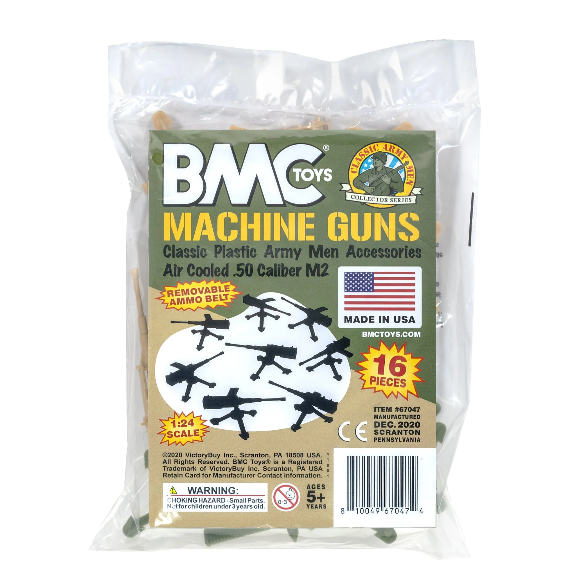 BMC Classic MPC Machine Guns - Tan Green Plastic Army Men Miniature Accessories - Image 5