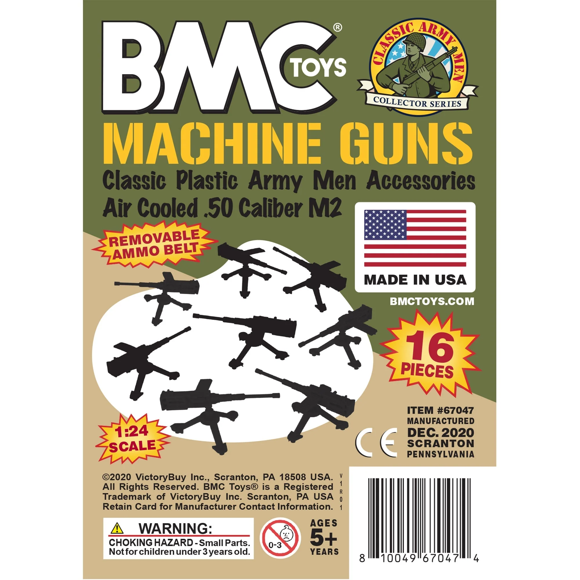 BMC Classic MPC Machine Guns - Tan Green Plastic Army Men Miniature Accessories - Image 6