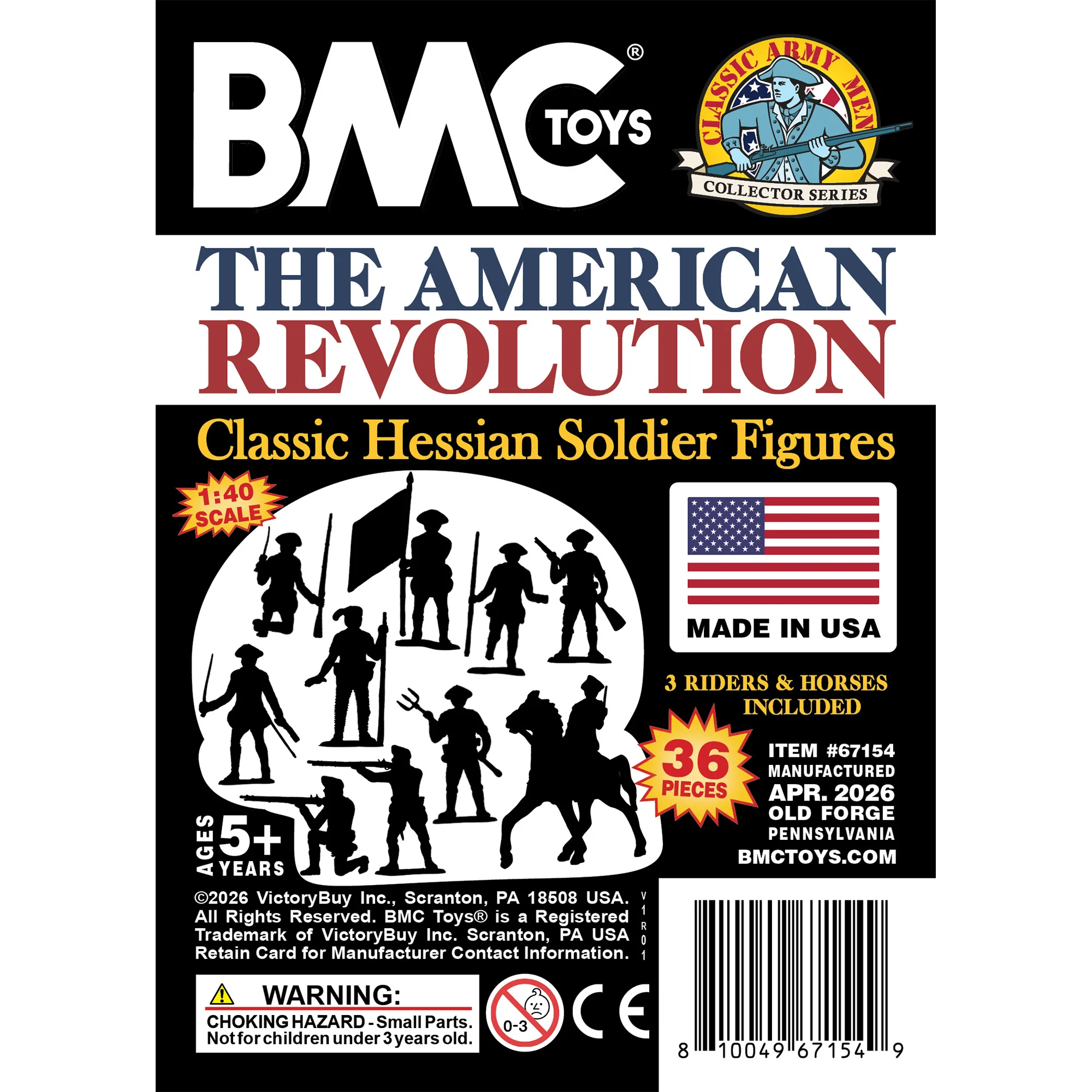 BMC Classic MPC Revolutionary War German Hessian Soldiers - Plastic Army Figures