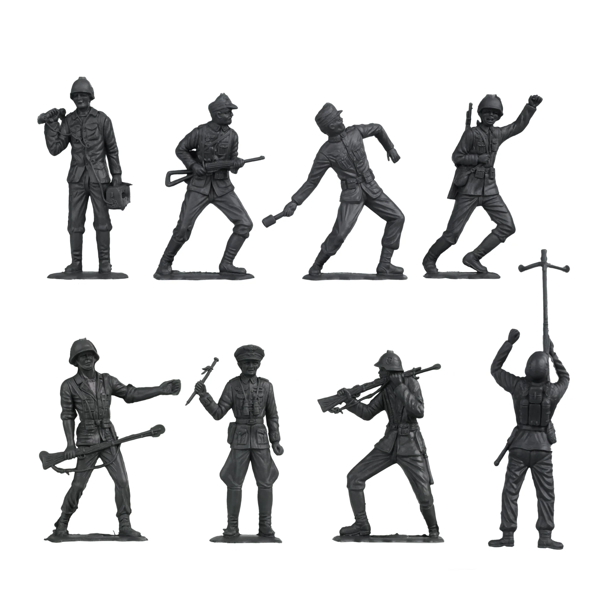 BMC Classic MPC German Plastic Army Men - Black 36pc WW2 Soldier Figures US Made - Image 3