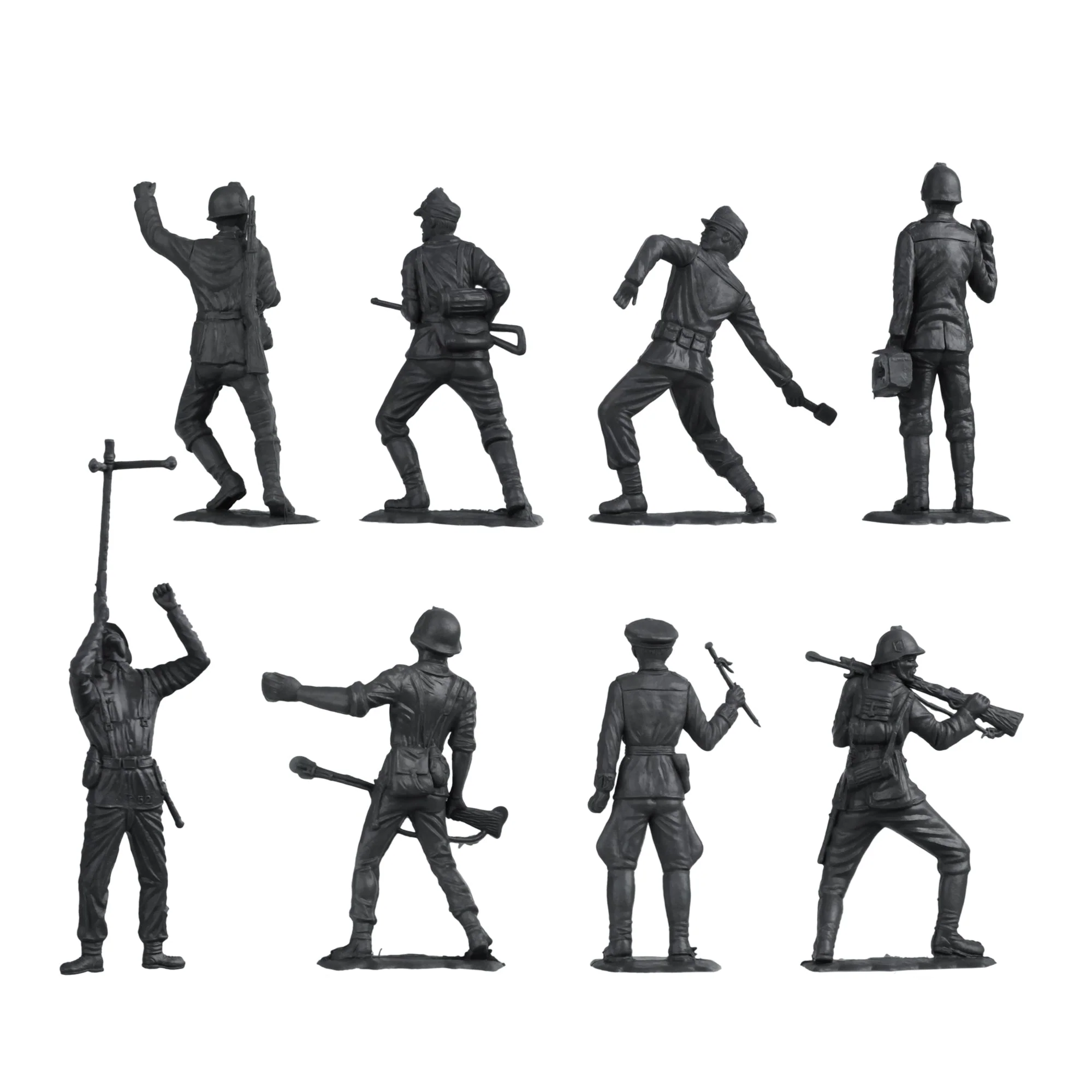 BMC Classic MPC German Plastic Army Men - Black 36pc WW2 Soldier Figures US Made - Image 5