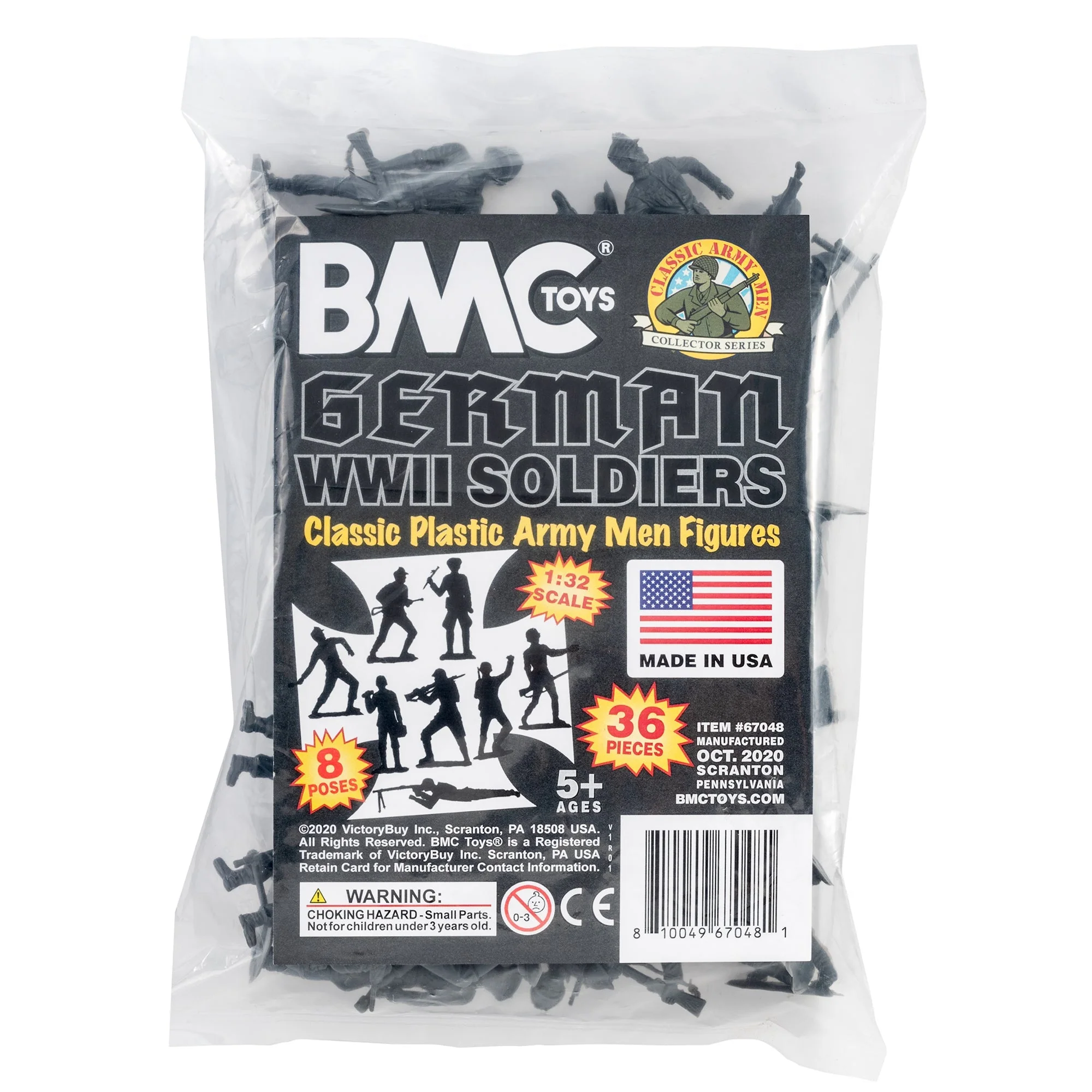 BMC Classic MPC German Plastic Army Men - Black 36pc WW2 Soldier Figures US Made - Image 6