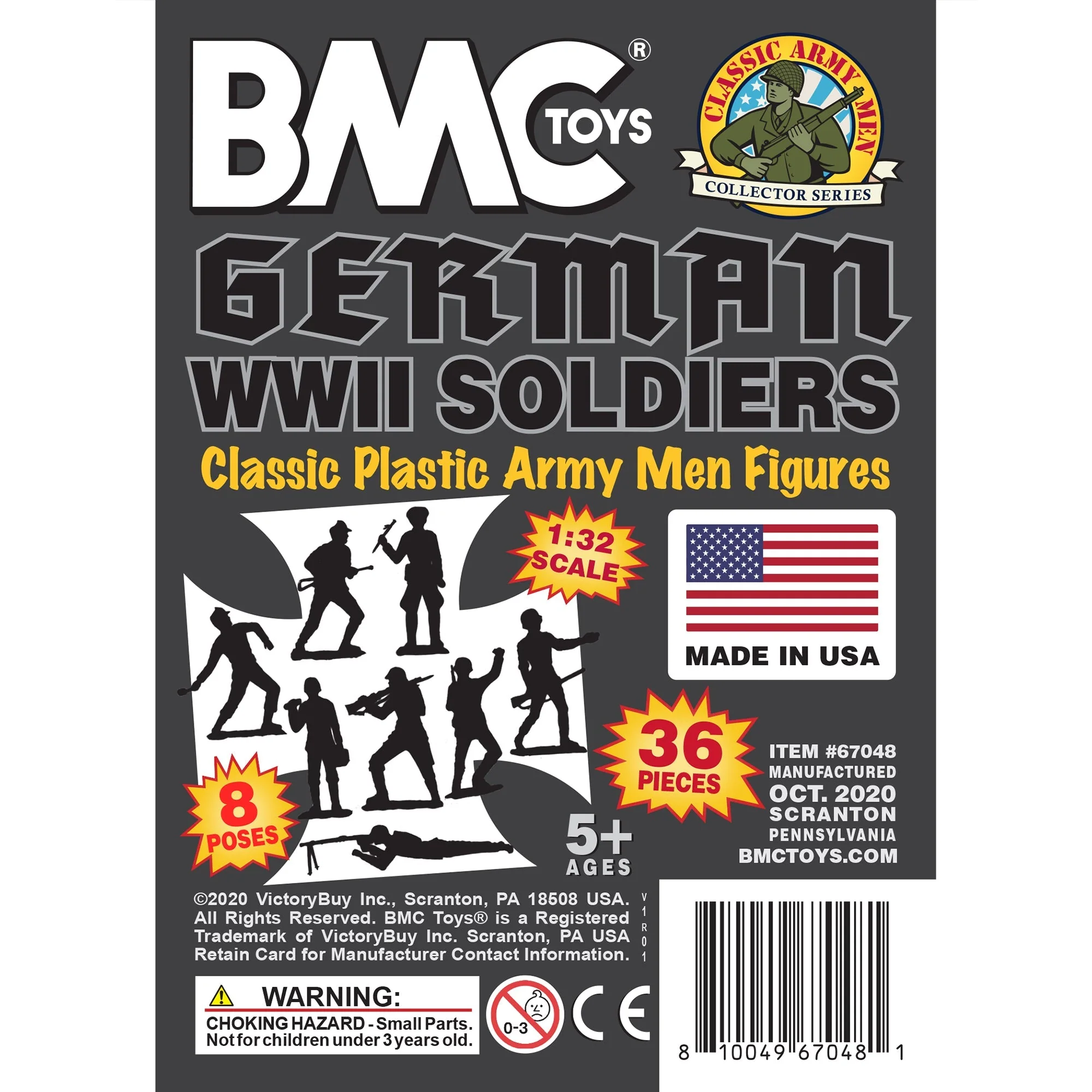 BMC Classic MPC German Plastic Army Men - Black 36pc WW2 Soldier Figures US Made - Image 7