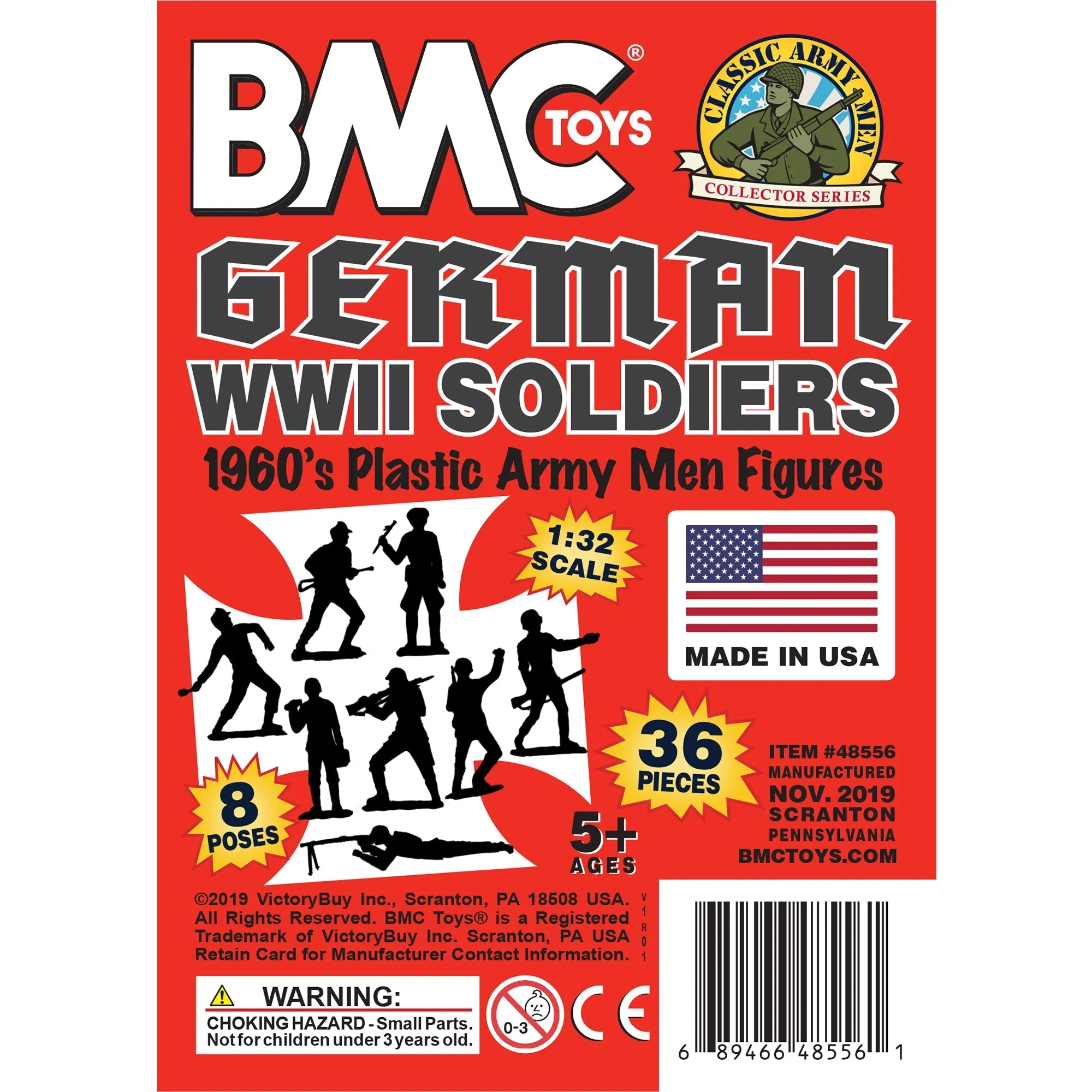 BMC Classic MPC German Plastic Army Men - 36pc WW2 Soldier Figures - Made in USA - Image 7