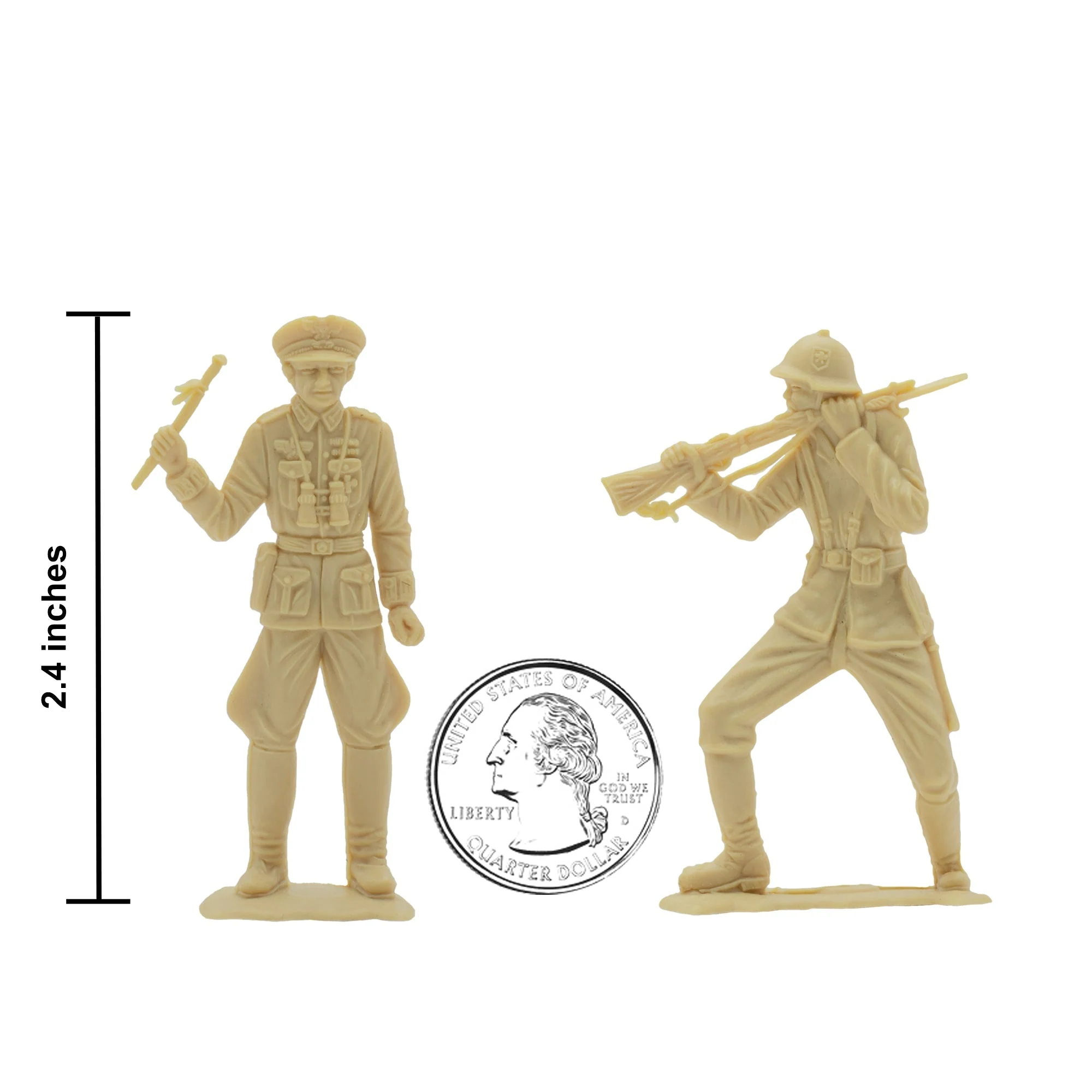 BMC Classic MPC German Plastic Army Men - Tan 36pc WW2 Soldier Figures - US Made - Image 3