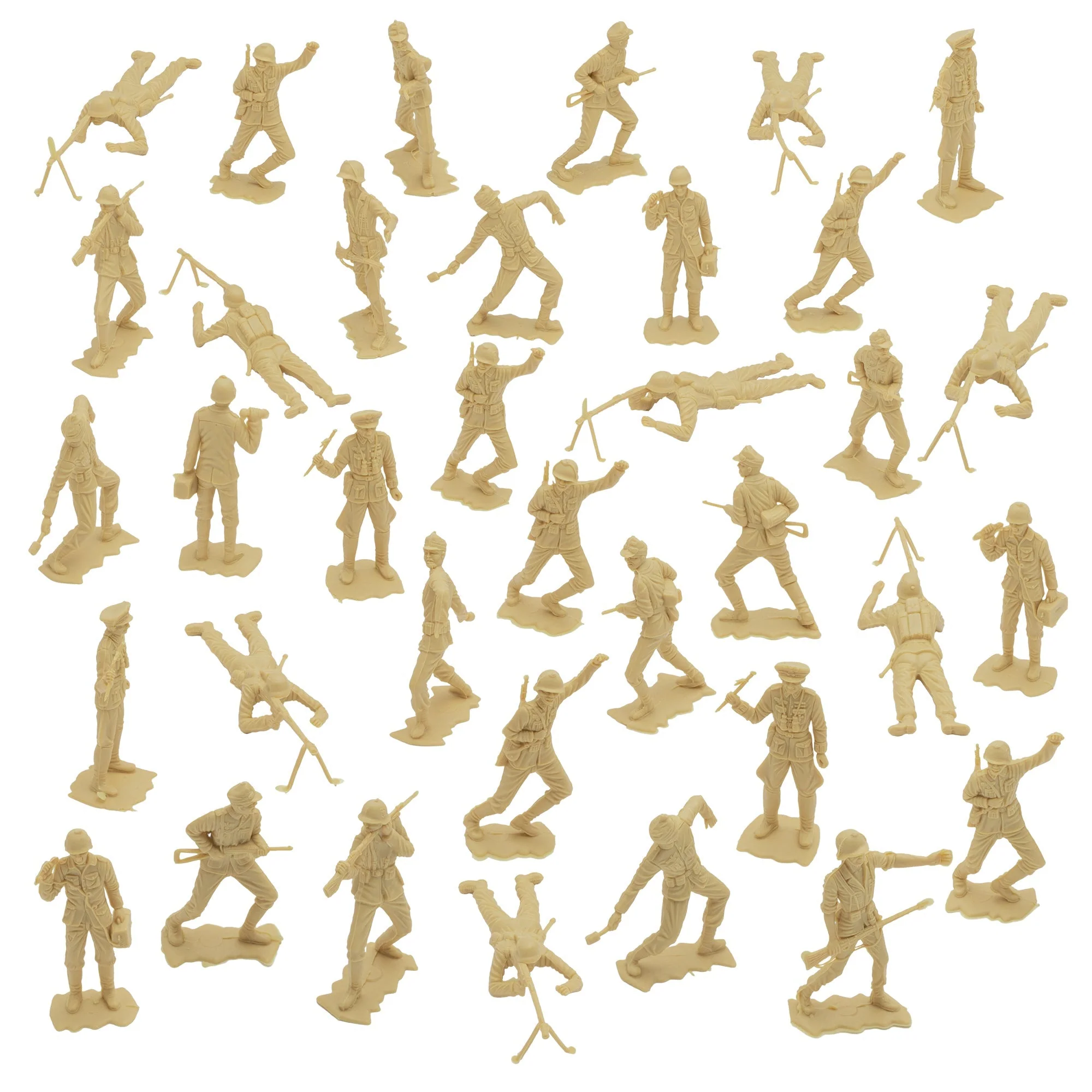 BMC Classic MPC German Plastic Army Men - Tan 36pc WW2 Soldier Figures - US Made - Image 4