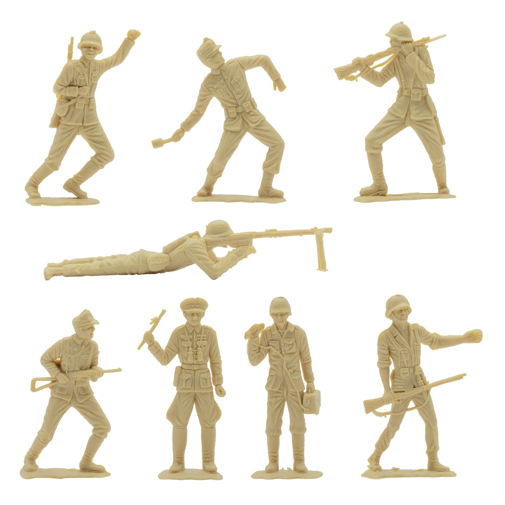 BMC Classic MPC German Plastic Army Men - Tan 36pc WW2 Soldier Figures - US Made - Image 5