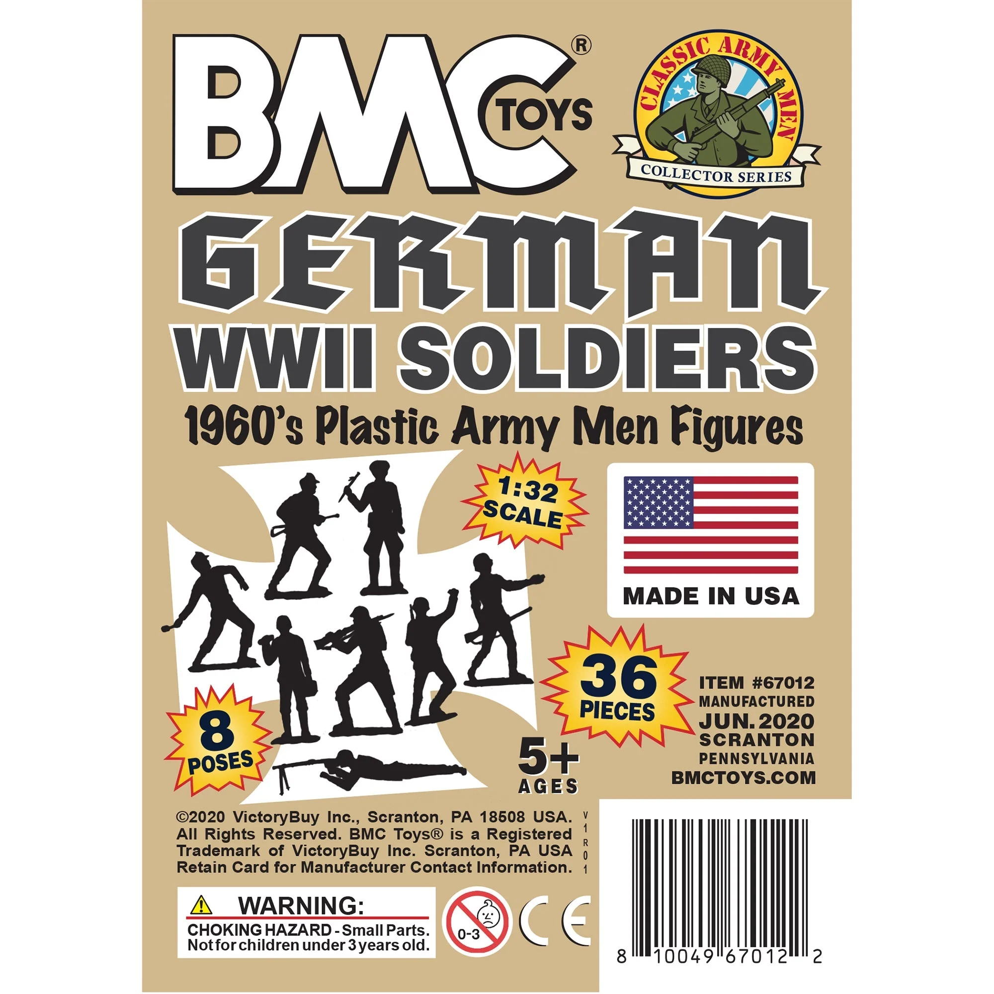 BMC Classic MPC German Plastic Army Men - Tan 36pc WW2 Soldier Figures - US Made - Image 7