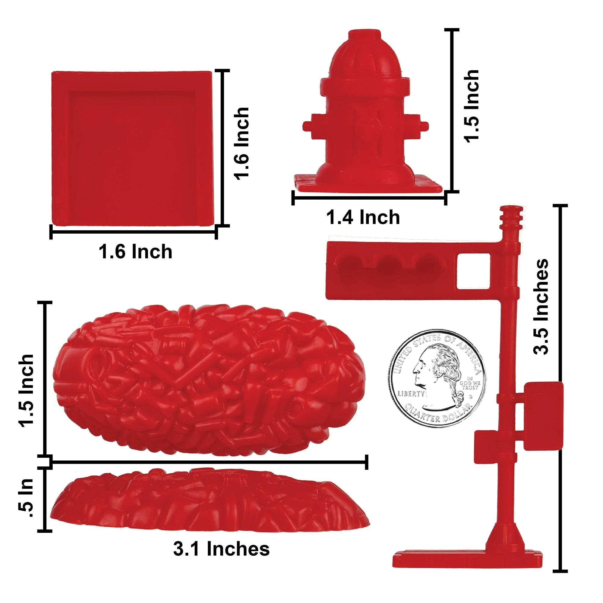 BMC Classic PPC City Street Accessories - 20pc Red Plastic Army Men Playset - Image 2