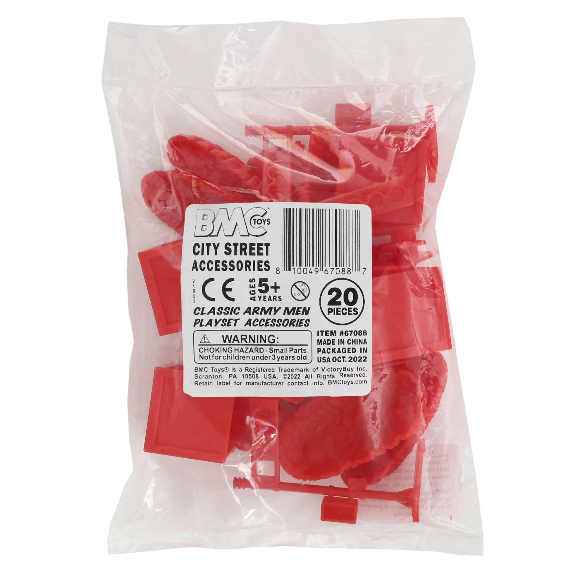 BMC Classic PPC City Street Accessories - 20pc Red Plastic Army Men Playset - Image 4