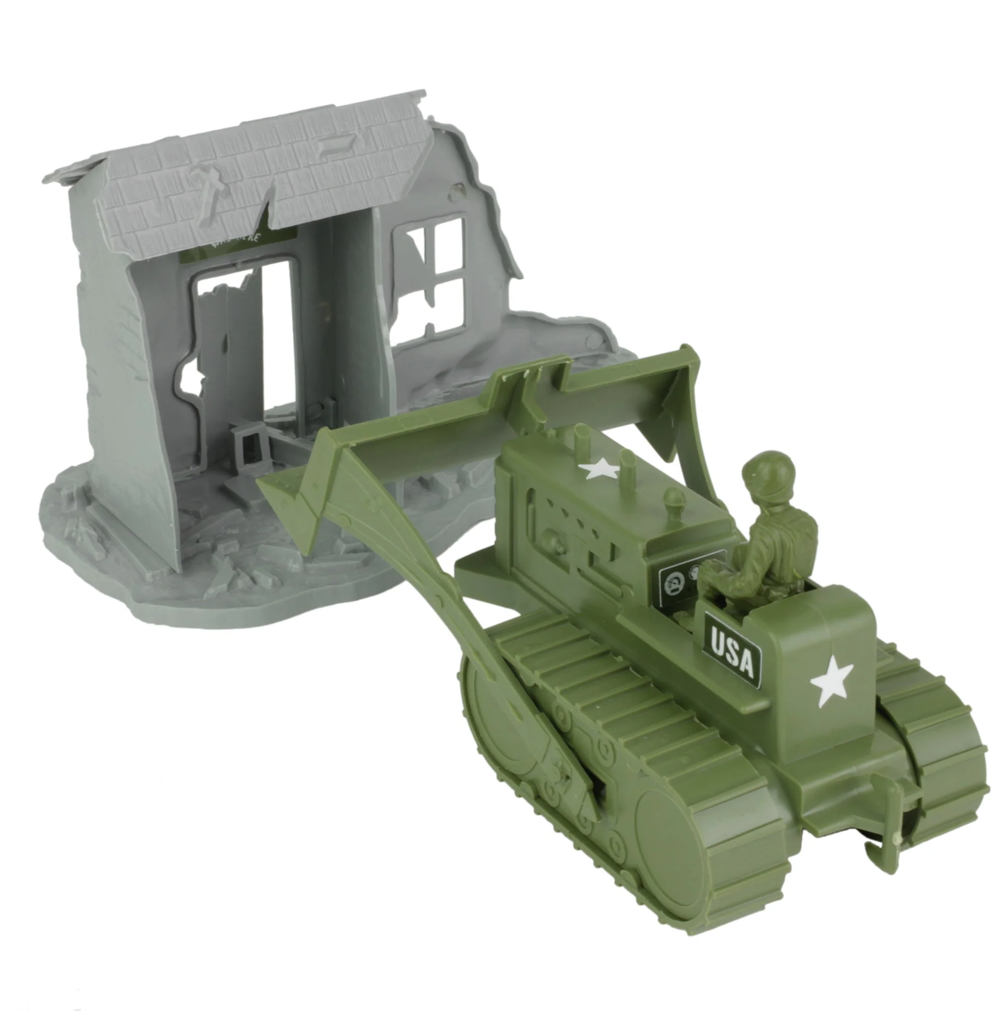 BMC Classic Army Corps of Engineers Bulldozer Building Plastic Army Men Playset - Image 4