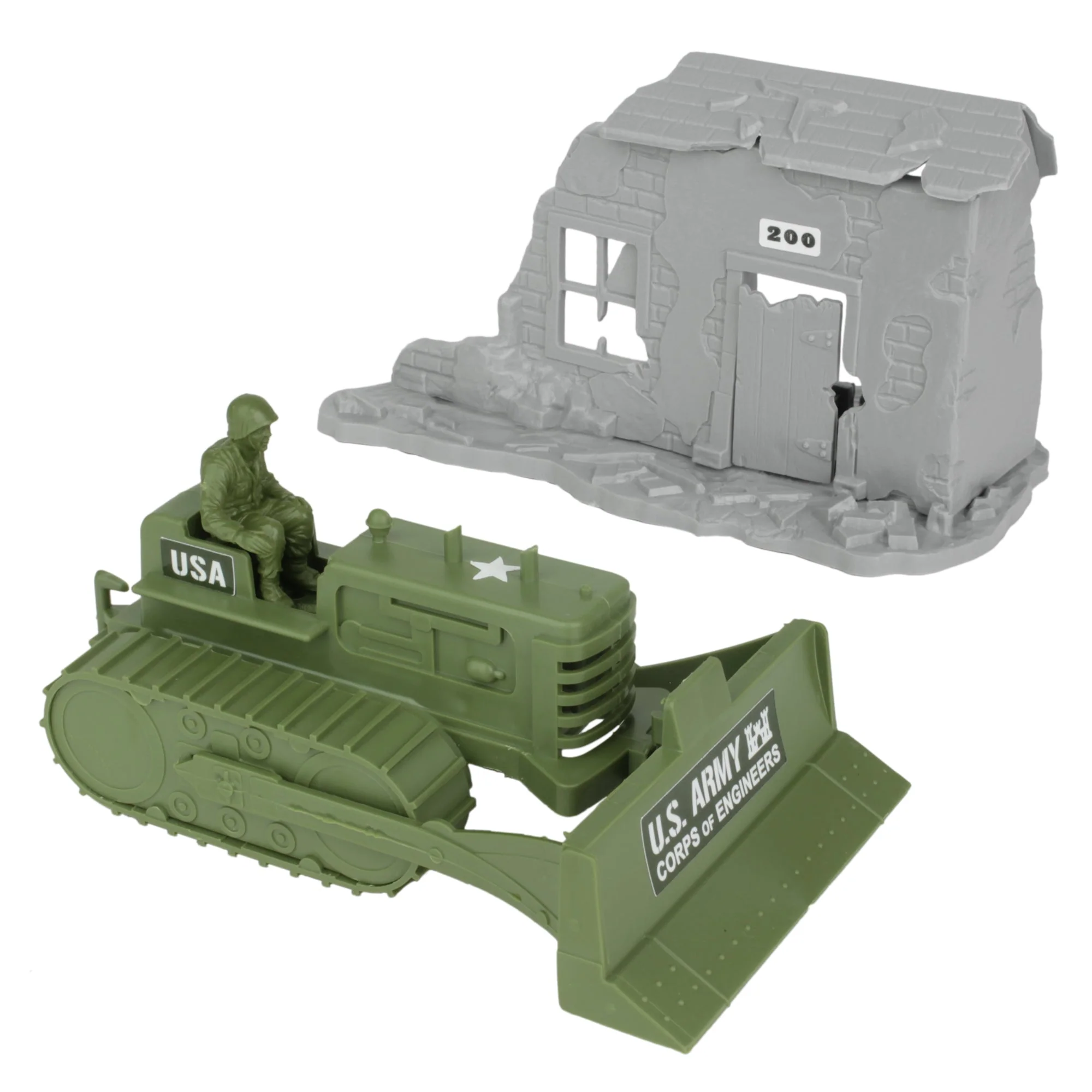 BMC Classic Army Corps of Engineers Bulldozer Building Plastic Army Men Playset - Image 5