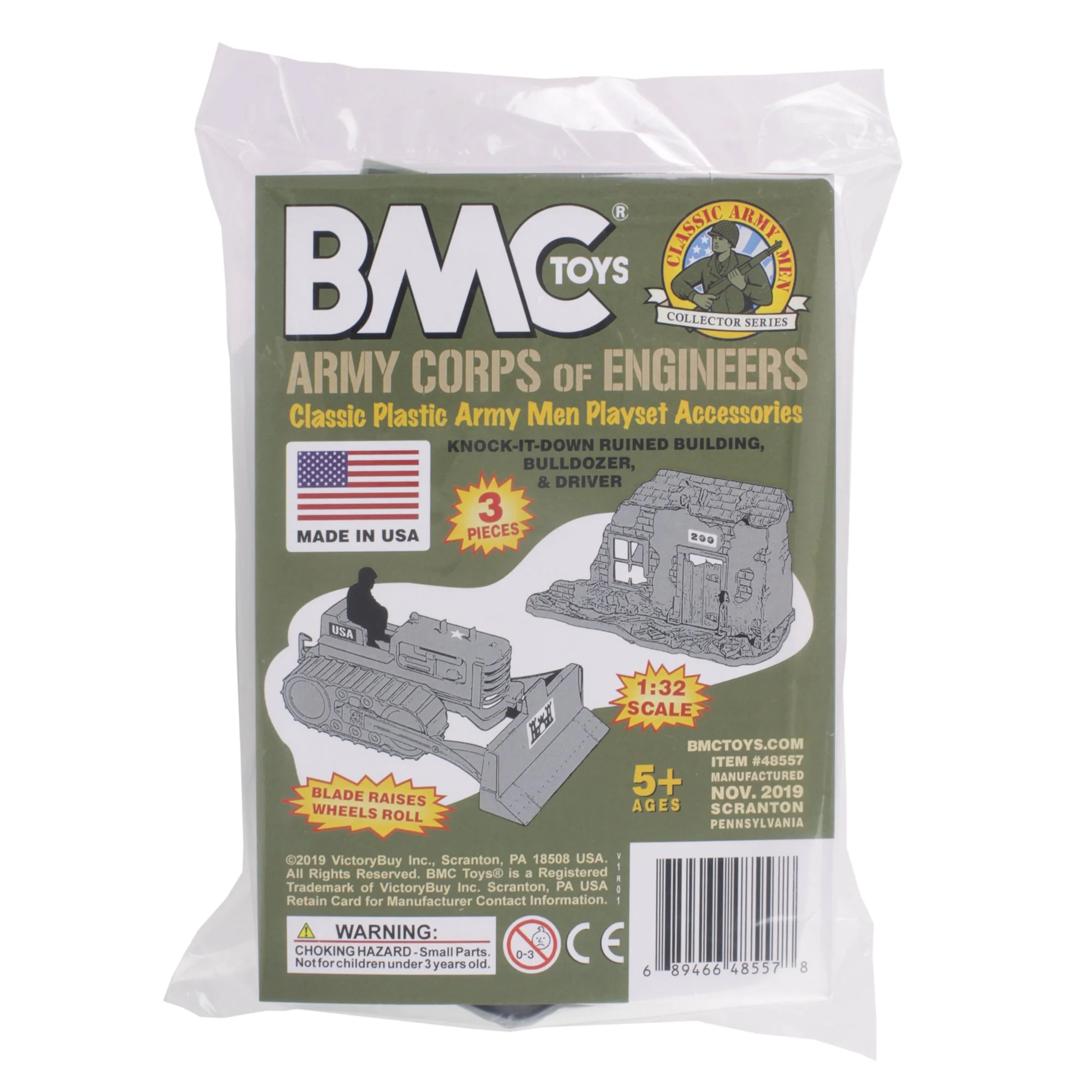 BMC Classic Army Corps of Engineers Bulldozer Building Plastic Army Men Playset - Image 6
