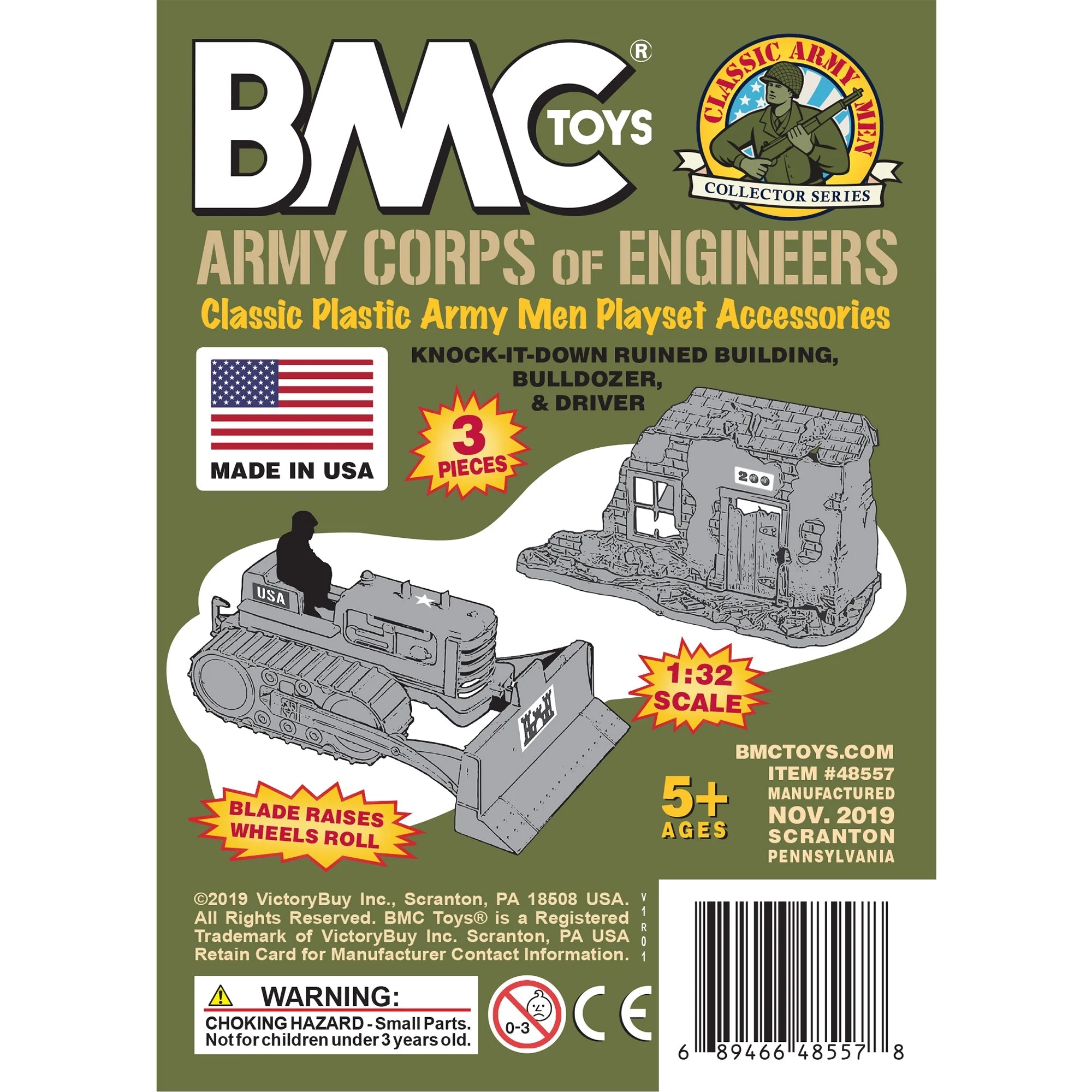 BMC Classic Army Corps of Engineers Bulldozer Building Plastic Army Men Playset - Image 7