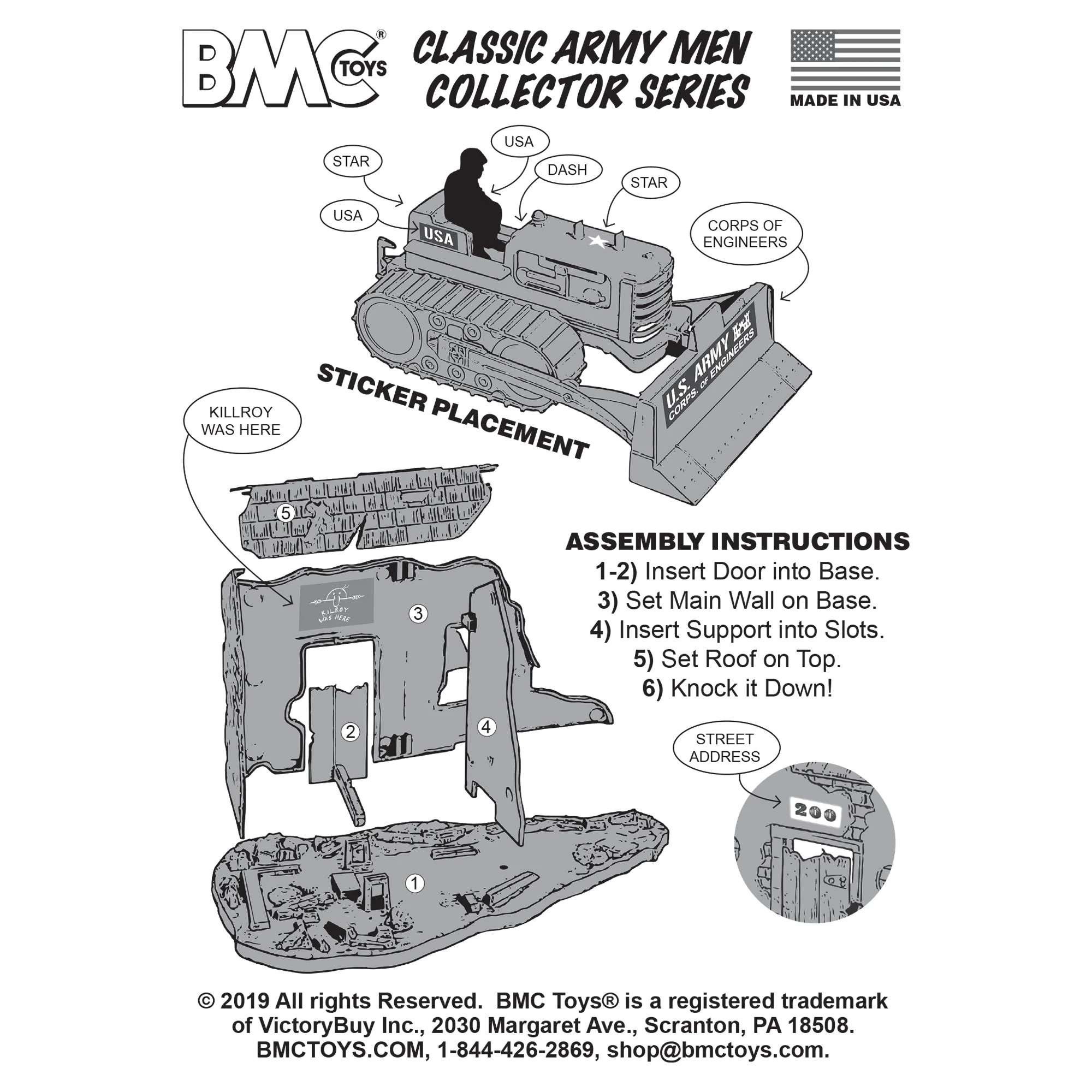 BMC Classic Army Corps of Engineers Tan Bulldozer Building Plastic Army Men Set - Image 8