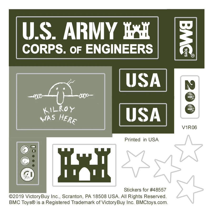 BMC Classic Army Corps of Engineers Tan Bulldozer Building Plastic Army Men Set - Image 9