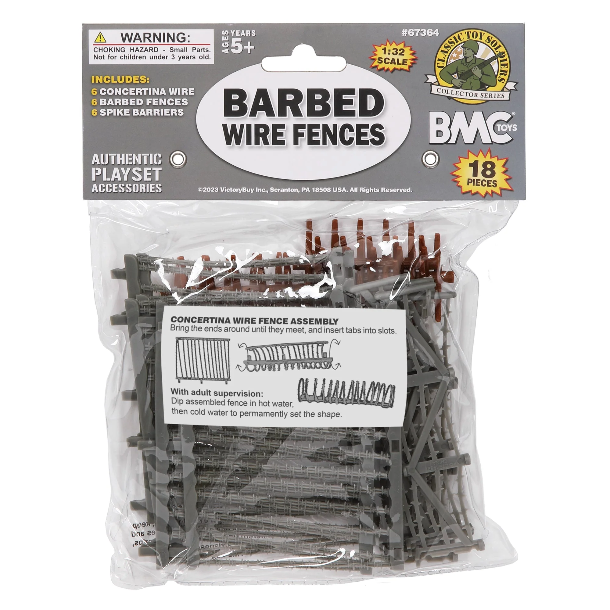 BMC CTS Concertina Barbed Wire Fence Barricade - 18pc Plastic Army Men Accessory - Image 5