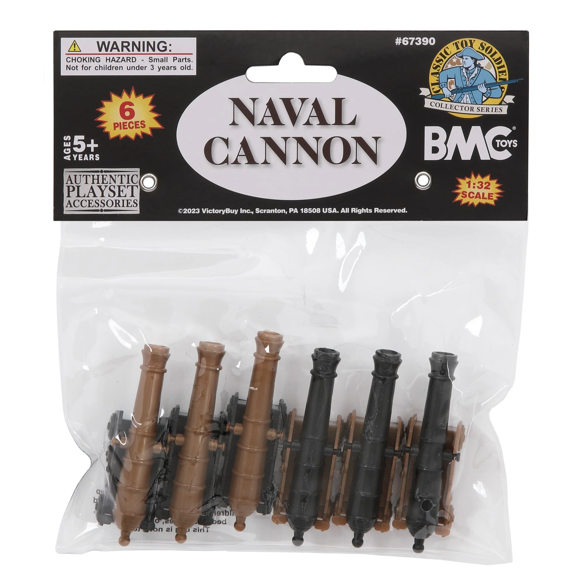 BMC CTS Naval Cannon Artillery - 6pc Black & Bronze Plastic Army Men Accessories - Image 4