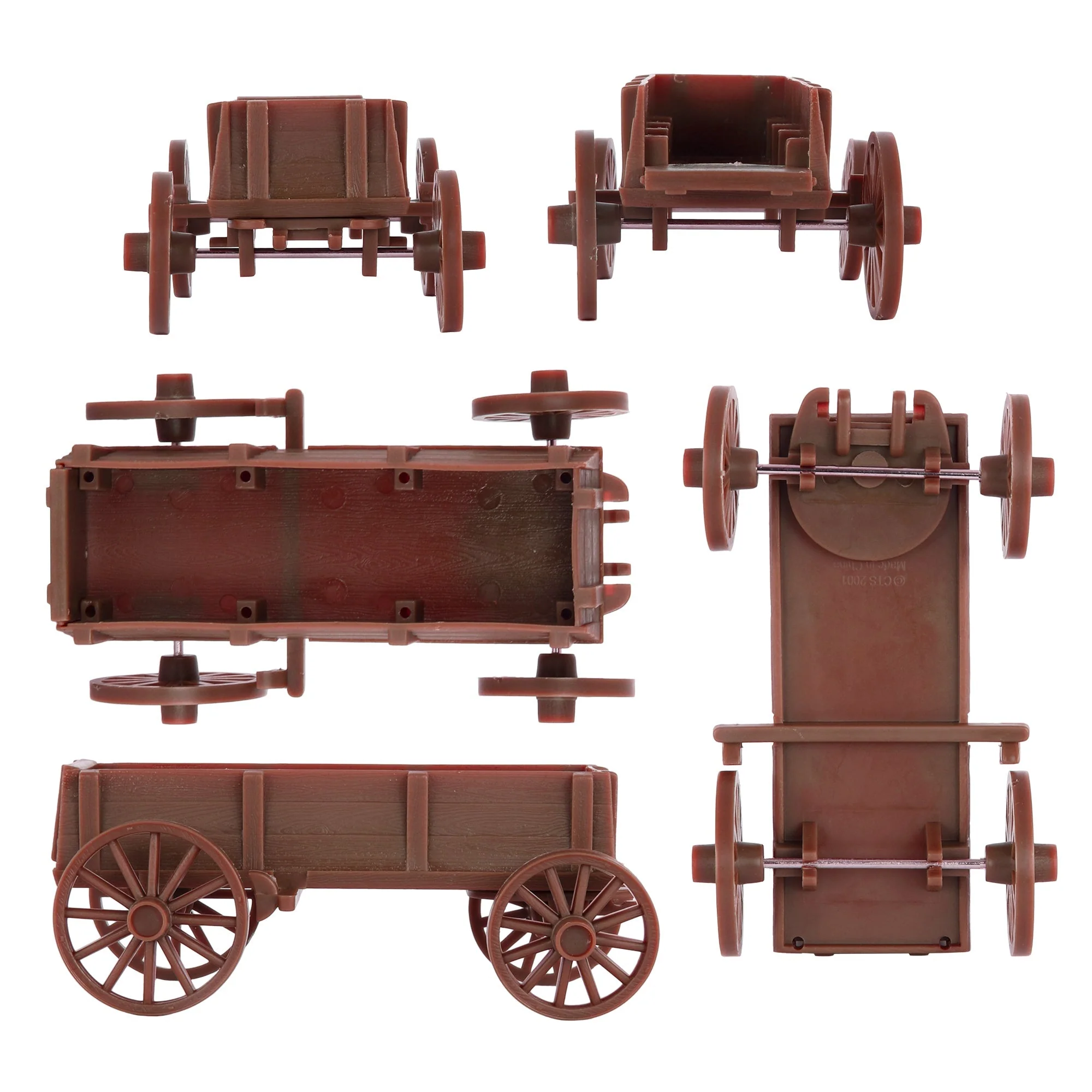 BMC CTS Western Covered Wagons - Brown Pioneer Horse Cart 24pc Playset - Image 3