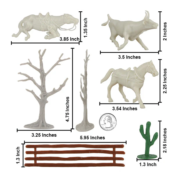 BMC CTS Desert Western Ranch - 15pc Plastic Figure Playset Diorama Accessories - Image 2