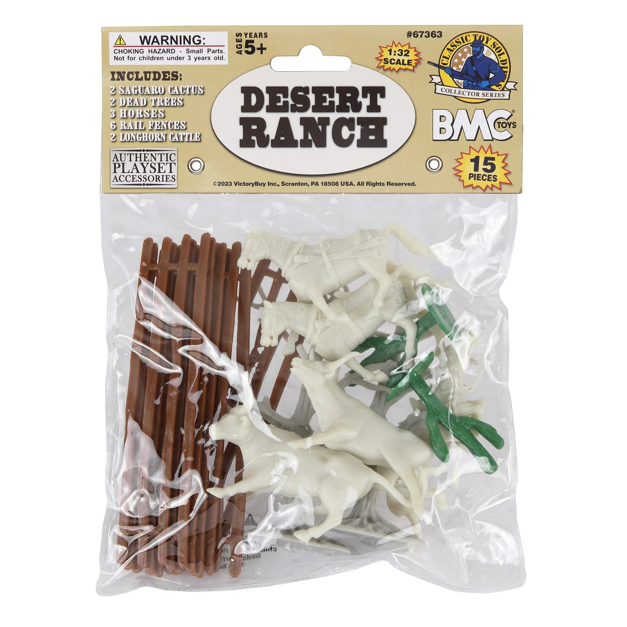 BMC CTS Desert Western Ranch - 15pc Plastic Figure Playset Diorama Accessories - Image 4