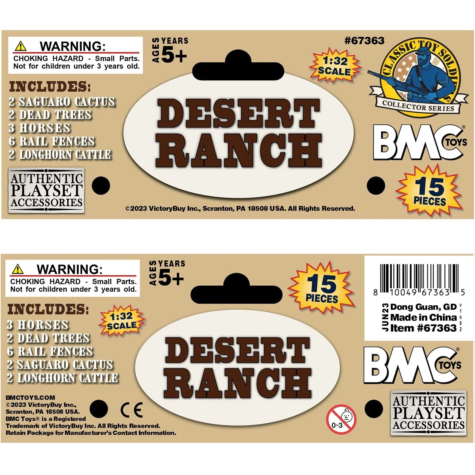 BMC CTS Desert Western Ranch - 15pc Plastic Figure Playset Diorama Accessories - Image 5
