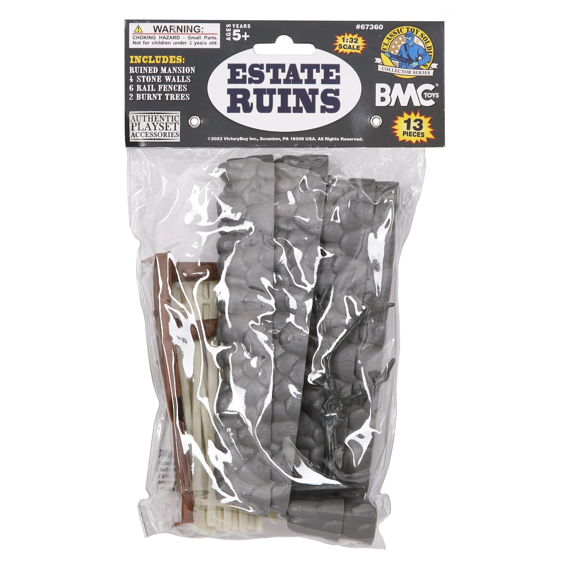 BMC CTS Estate Ruins Destroyed Mansion - 13pc Plastic Figure Playset Accessories - Image 7