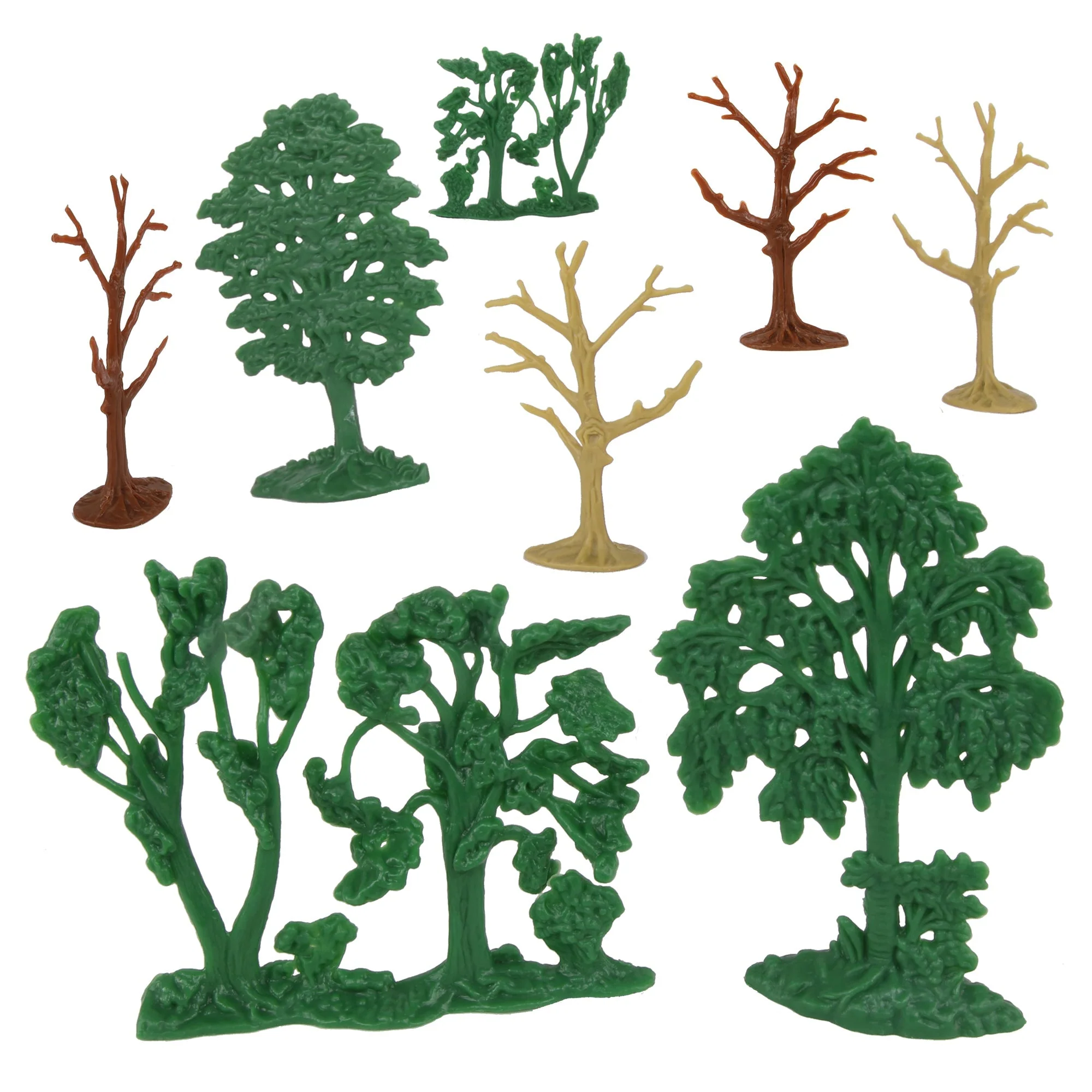BMC CTS Woodland Forest Trees - 8pc Plastic Figure Playset Diorama Accessories