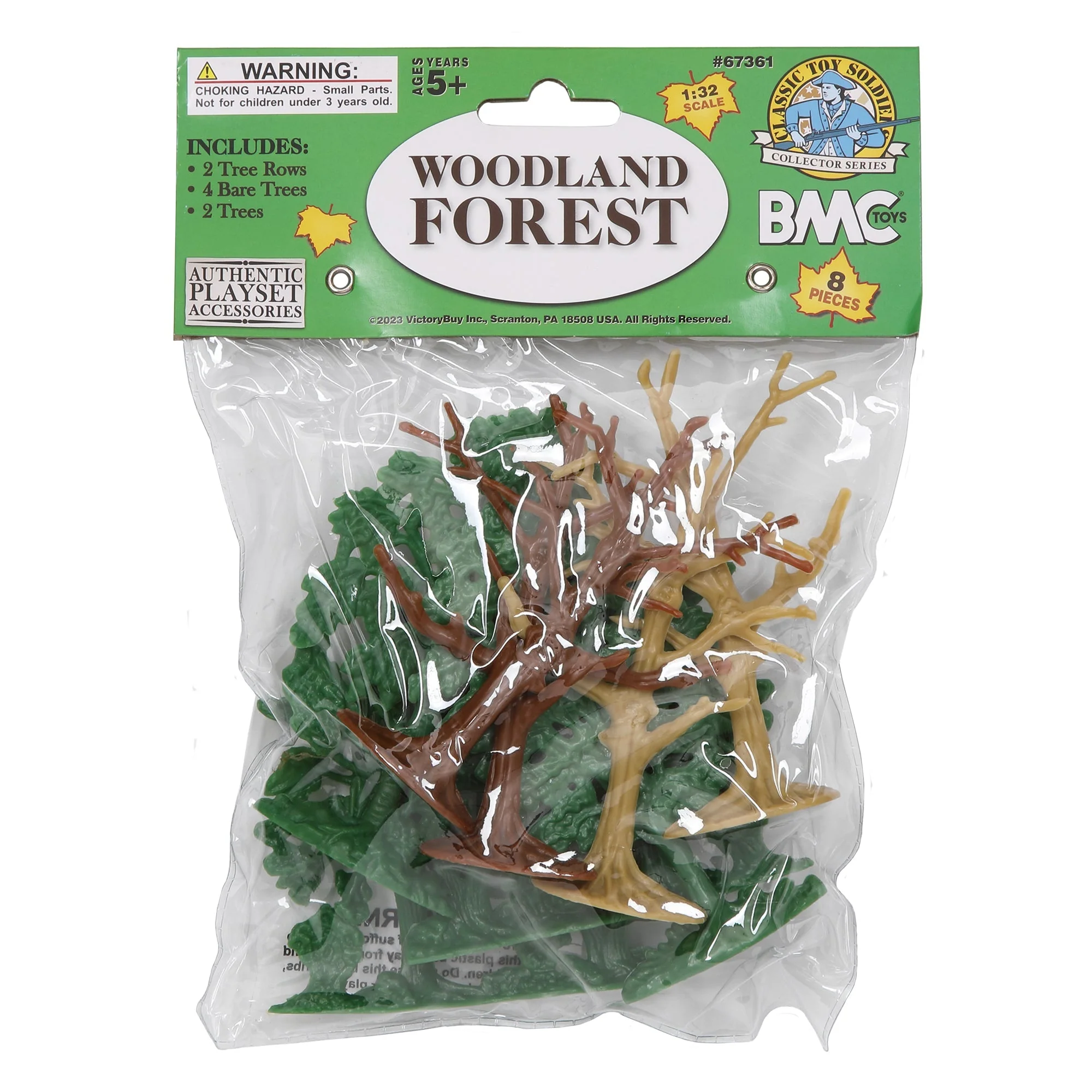 BMC CTS Woodland Forest Trees - 8pc Plastic Figure Playset Diorama Accessories - Image 4